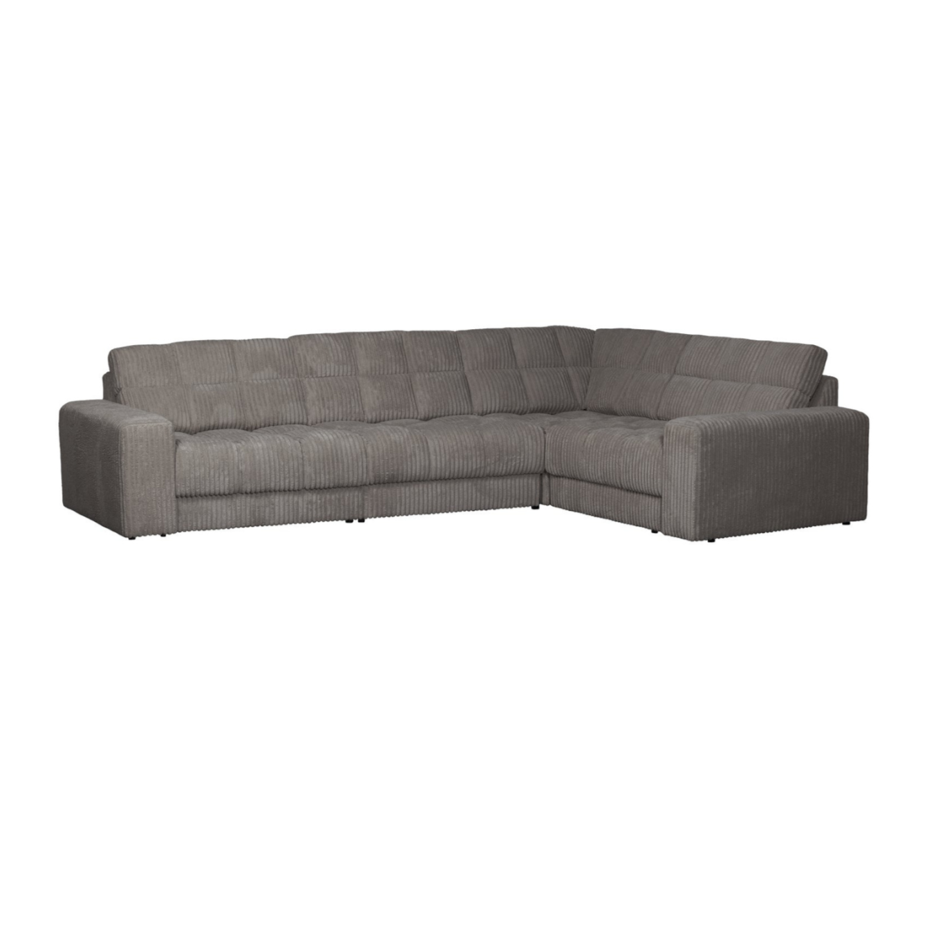Sofa mit rechter Ecke SECOND DATE grauer Cordstoff