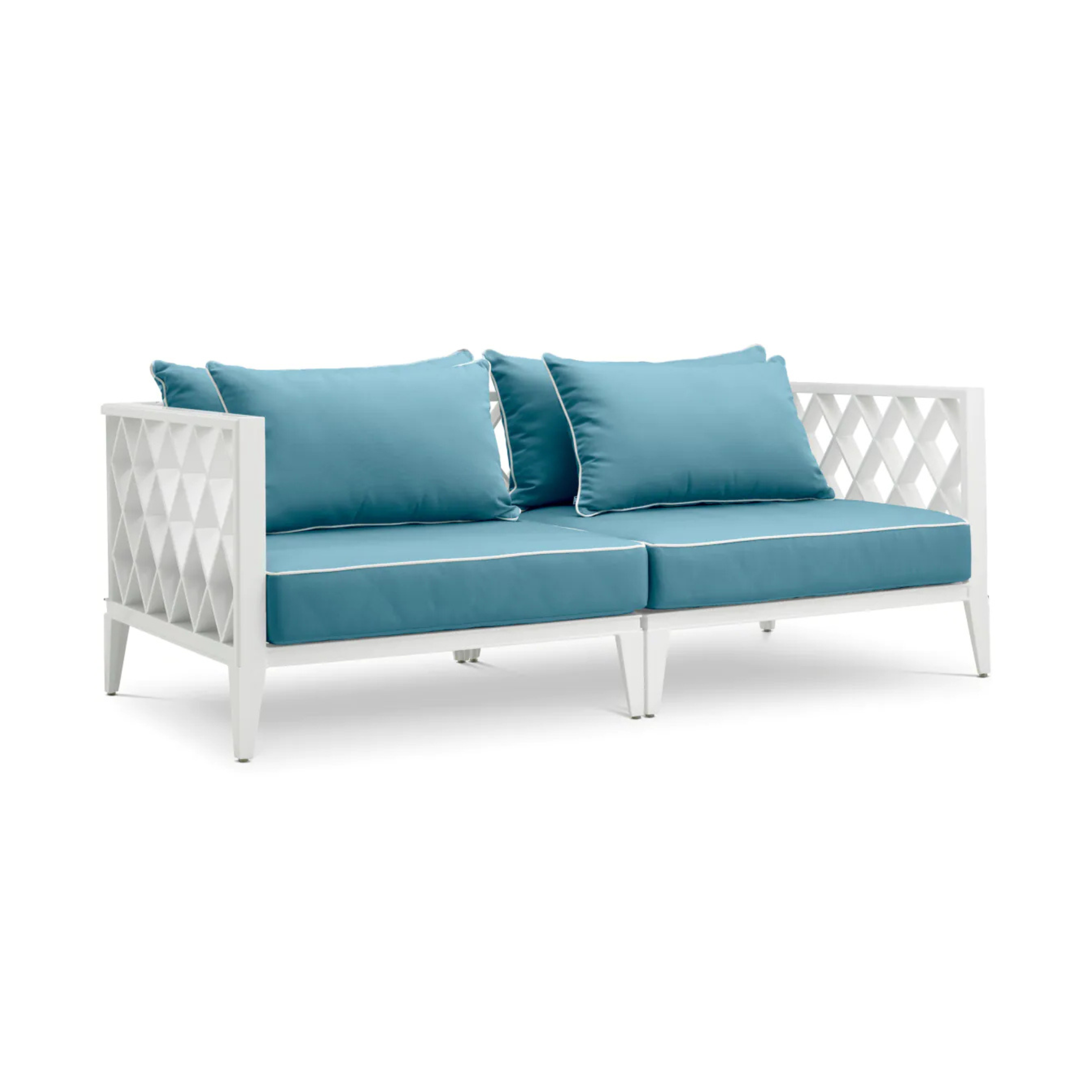 Sofa 2-sitzige Außen OCEAN CLUB weiß mit blau