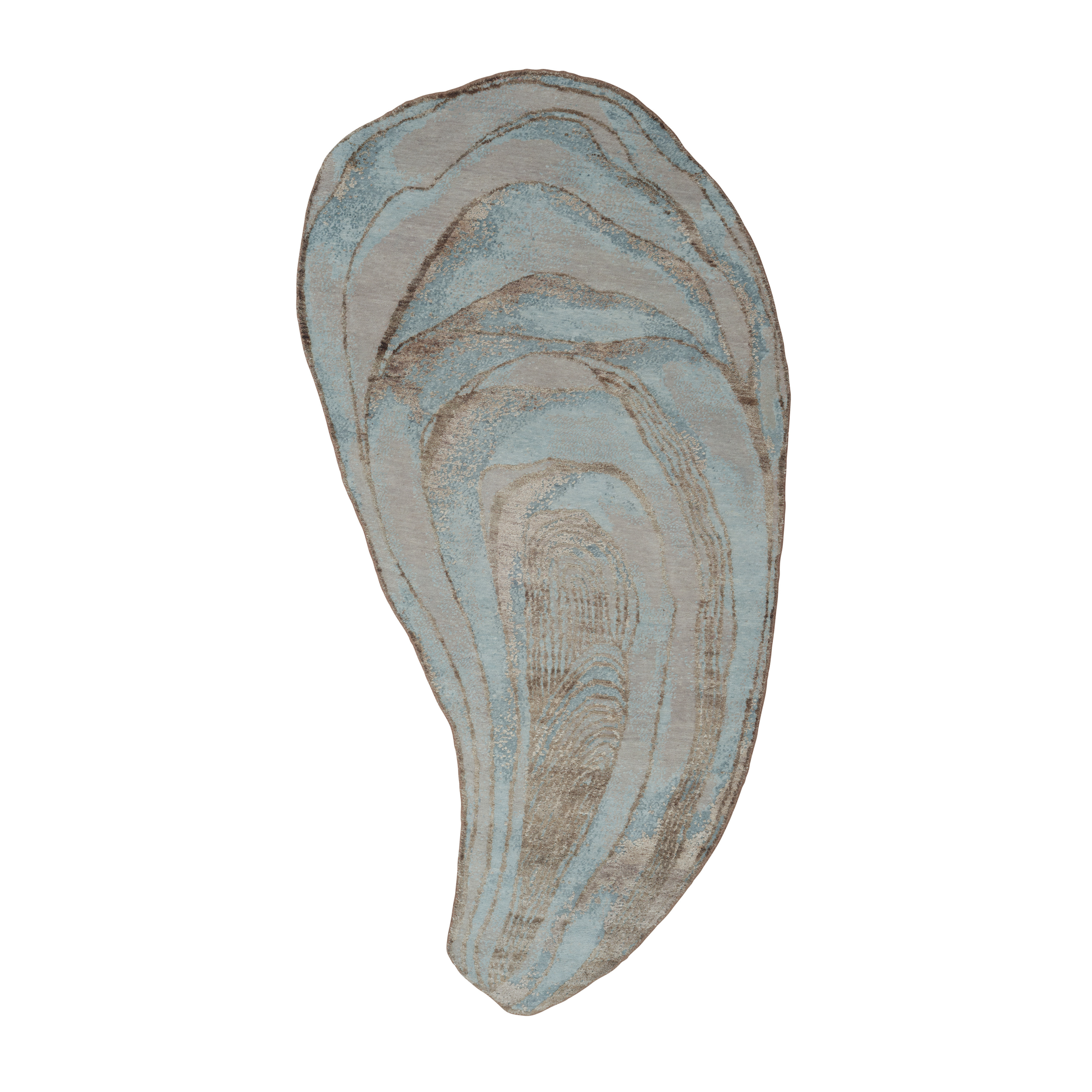 Teppich PEARL AURICLE blau mit beige