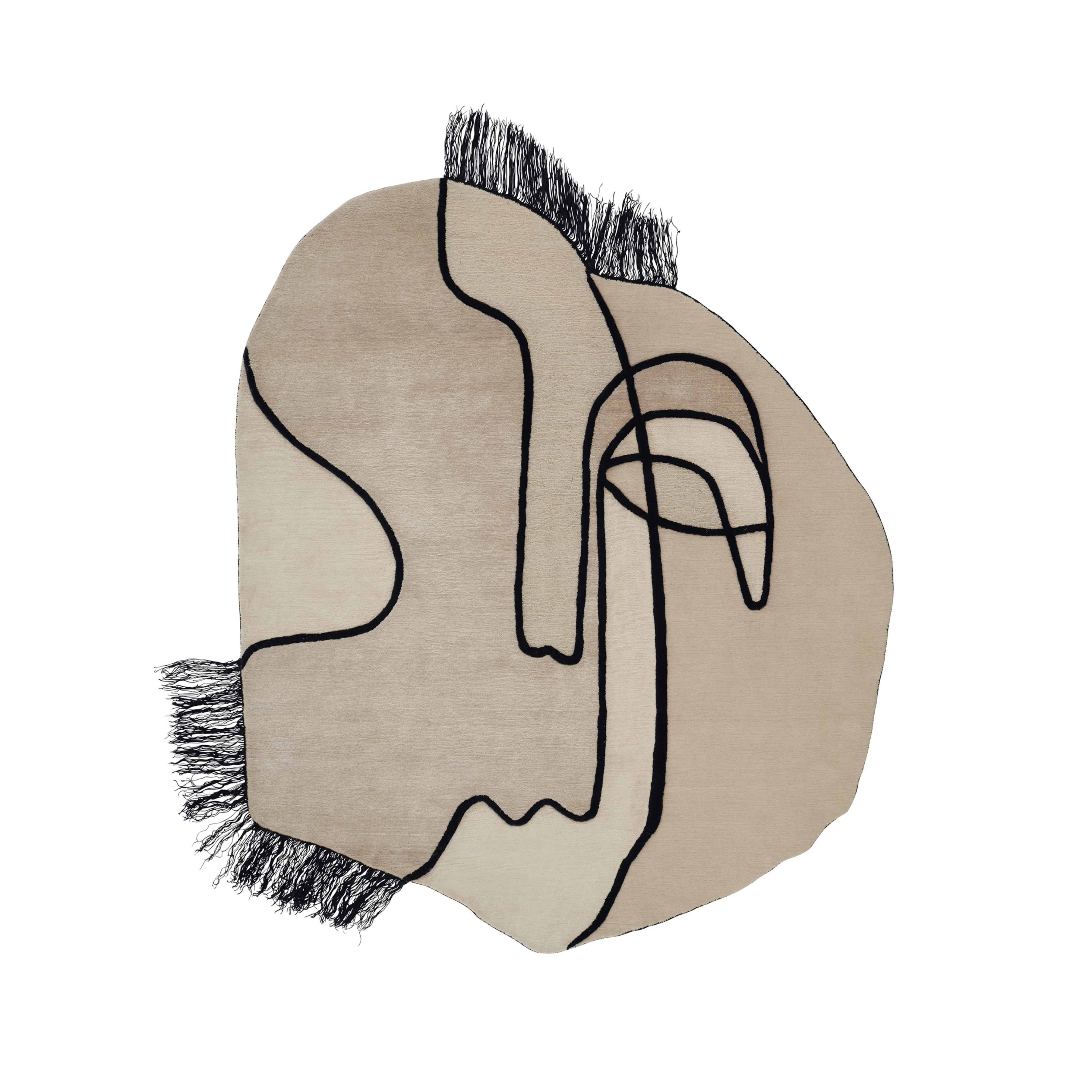 Teppich SLANTED SELF beige mit Schwarz