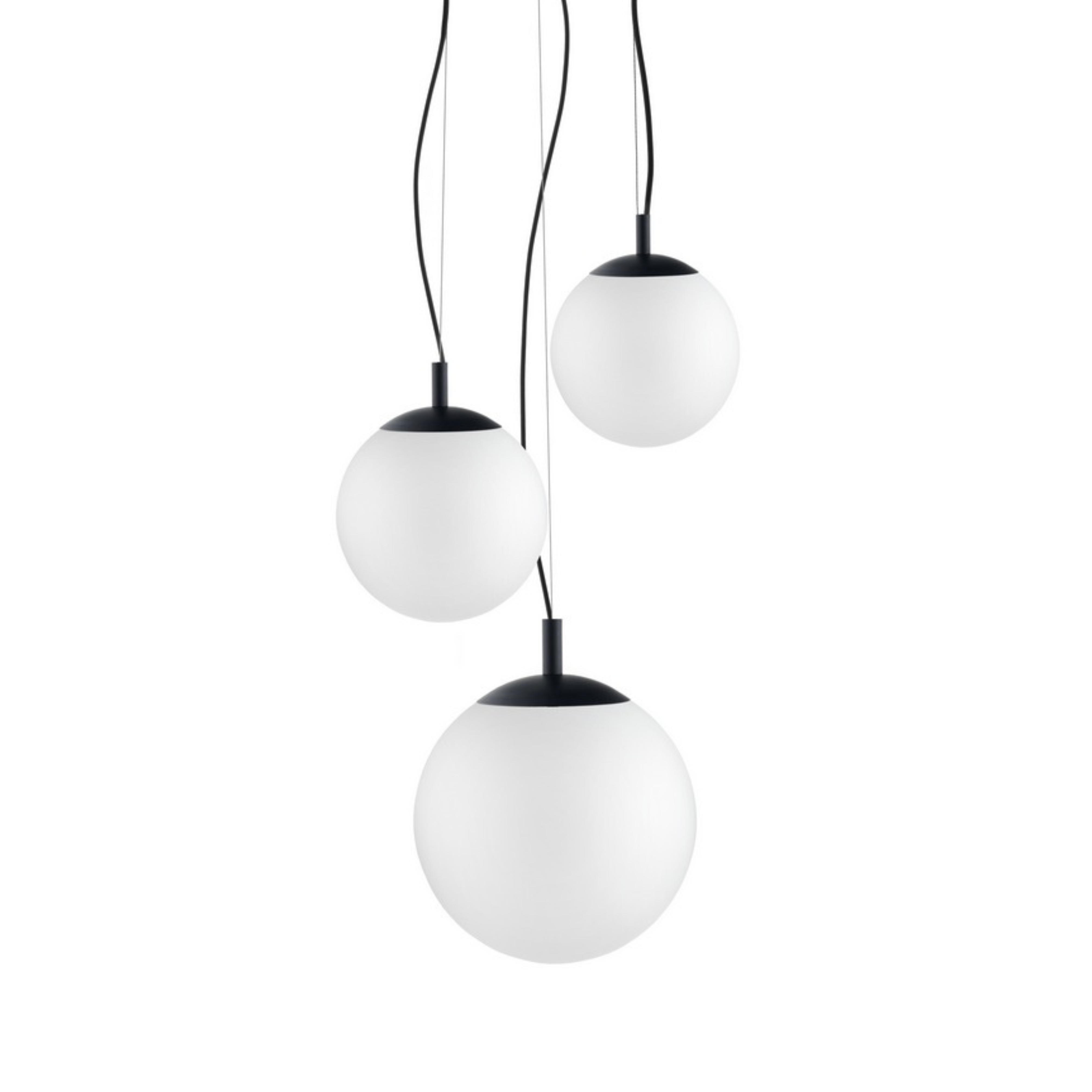 ALUR 2 ceiling lamp with frosted glass and black finish