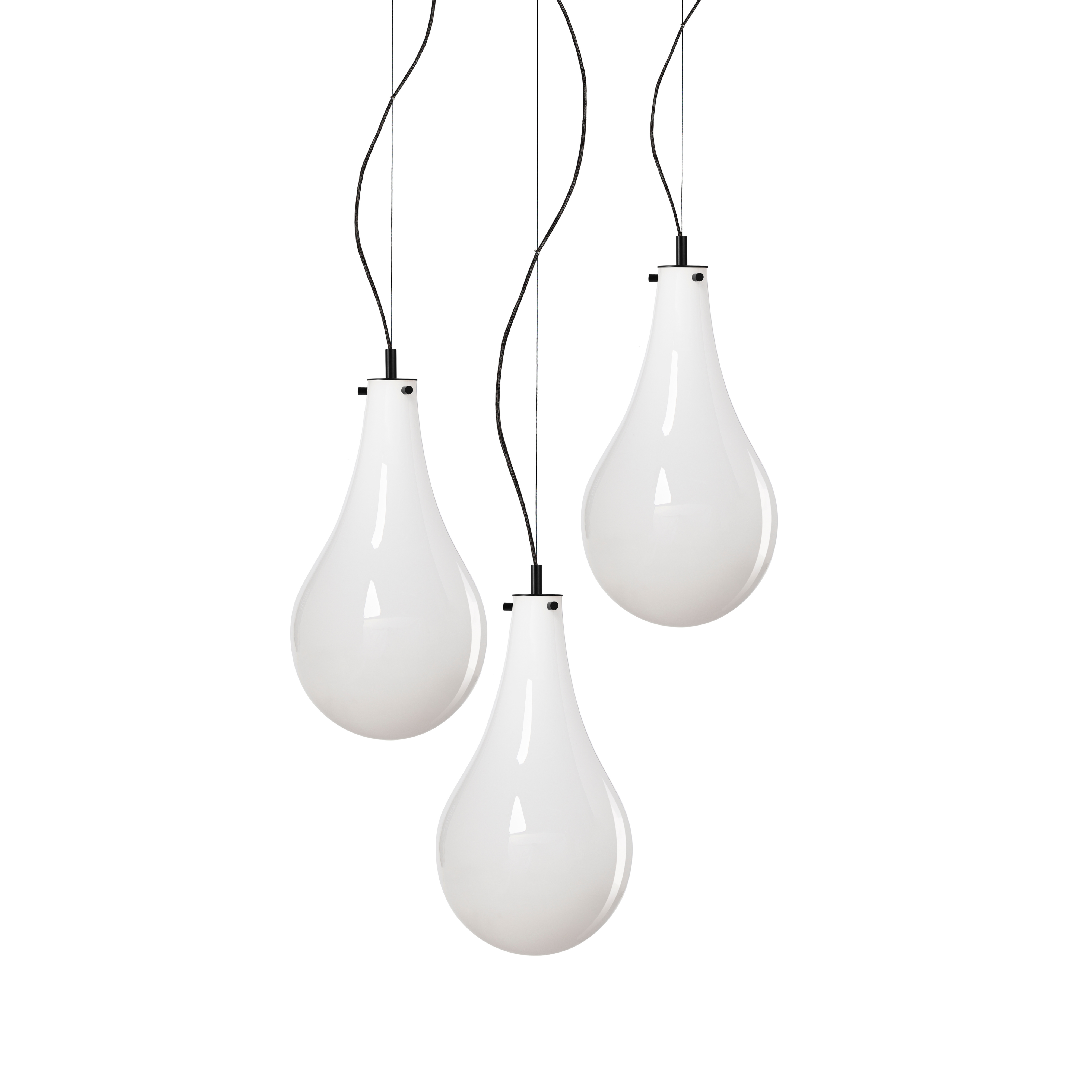 STILLA 3 pendant lamp white with black finish