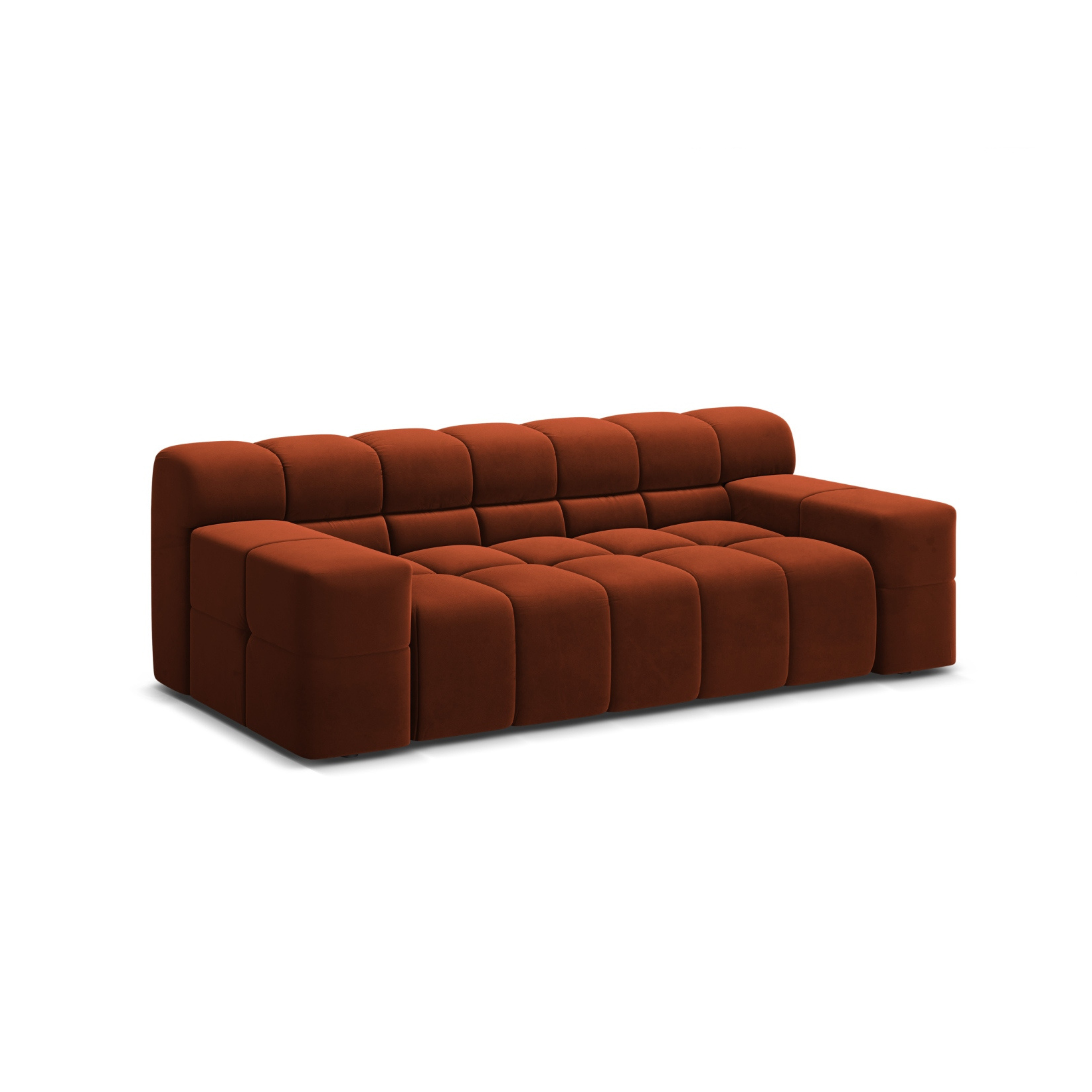 Sofa aus Samt 2-sitzig AGAVE ziegelrot