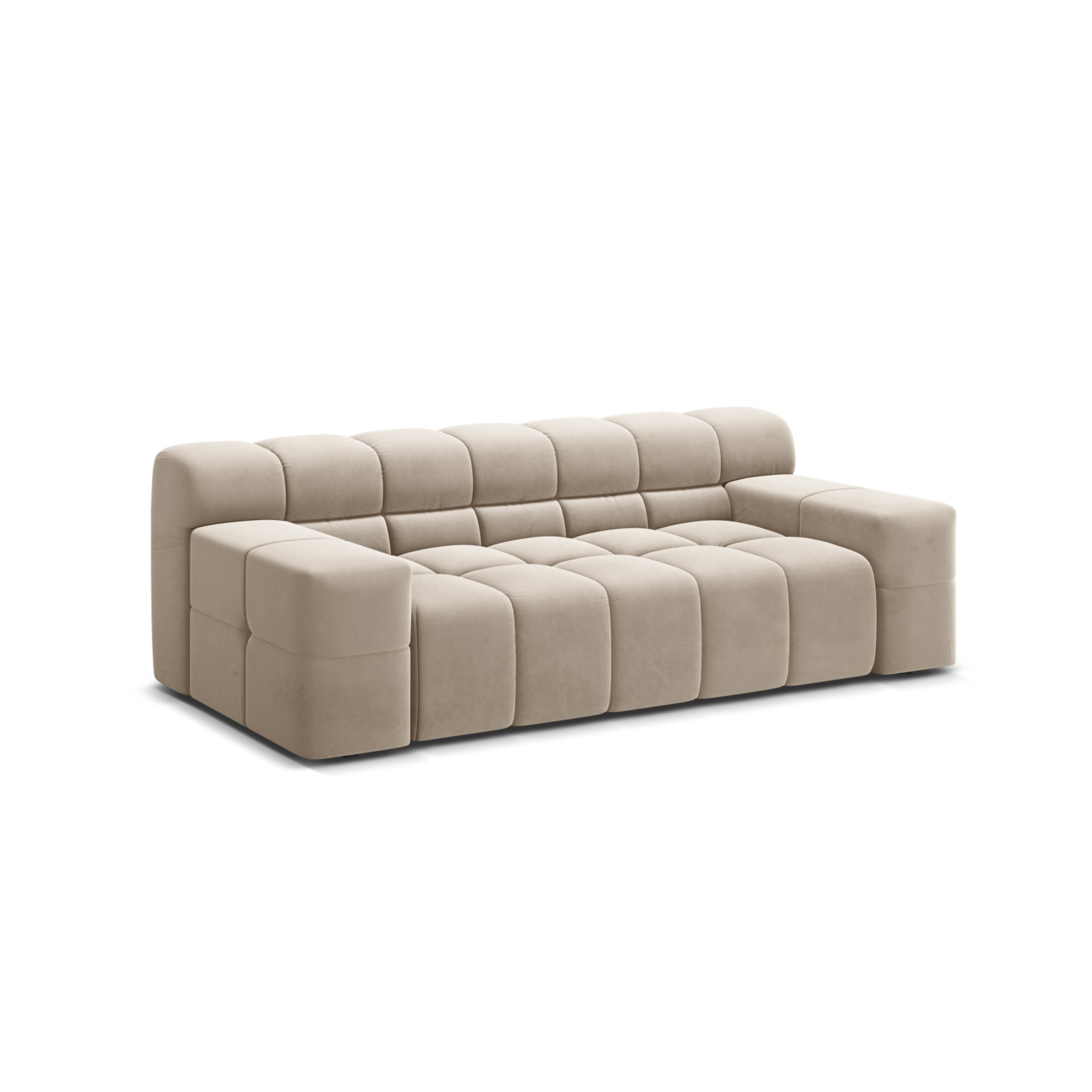 Sofa aus Samt 2-sitzig AGAVE hellbeige