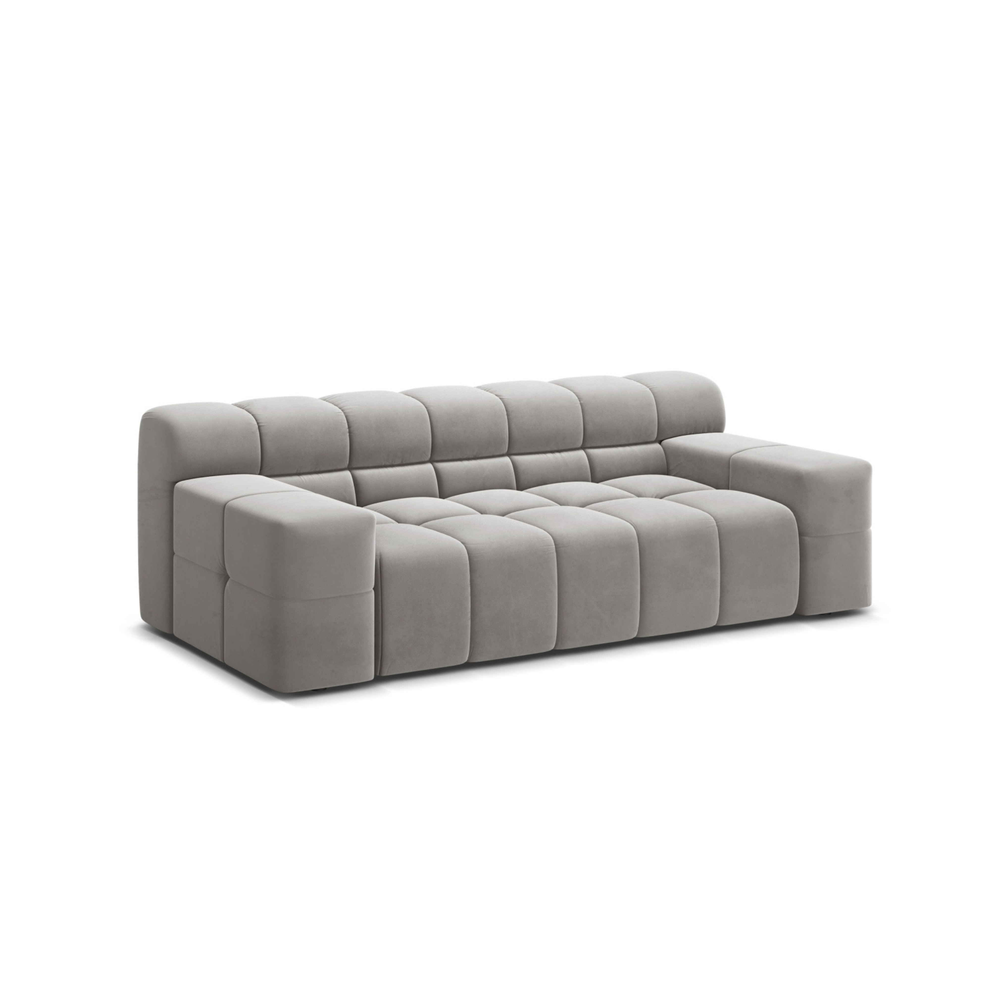 Sofa aus Samt 2-sitzig AGAVE grau