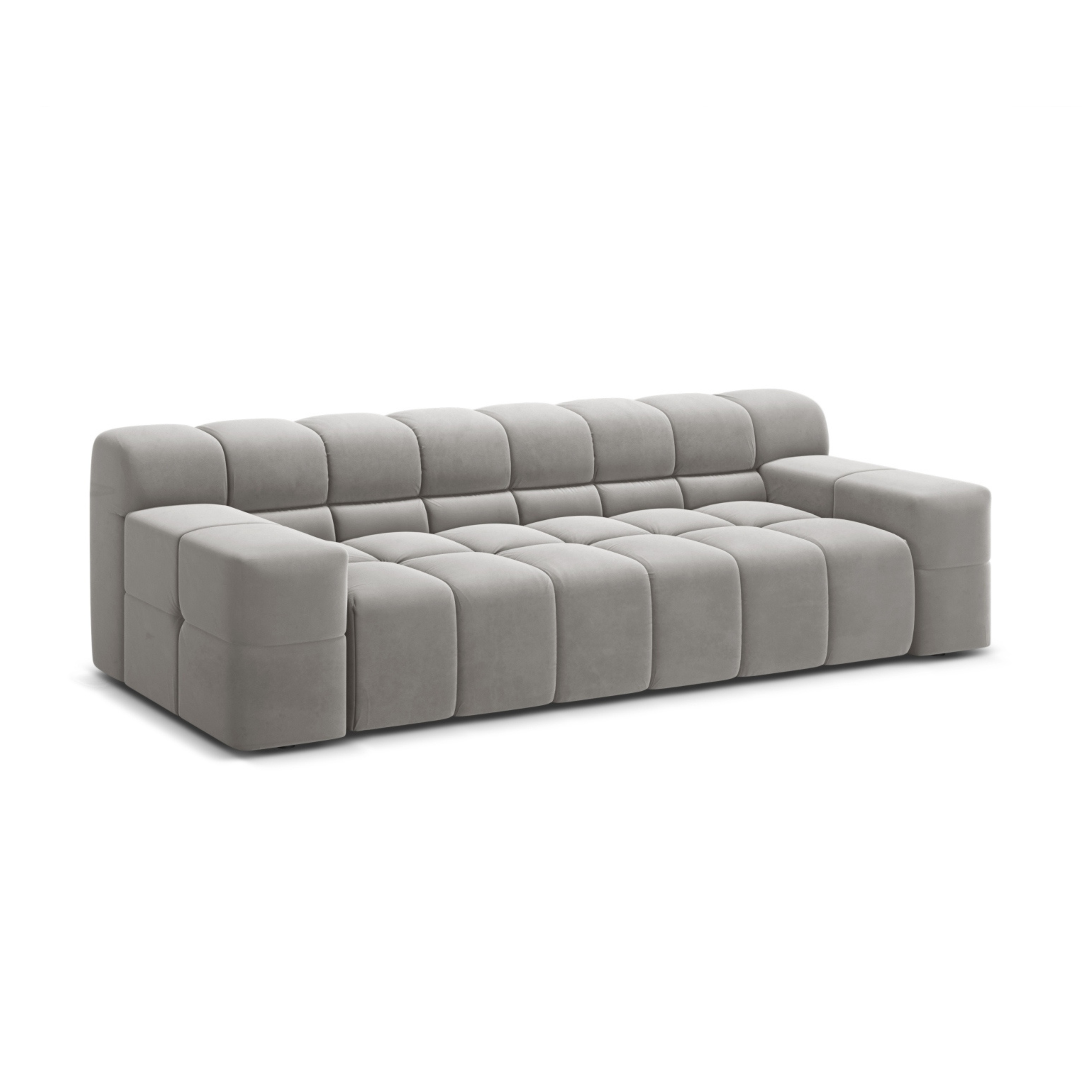 AGAVE gray velvet 3-seater sofa