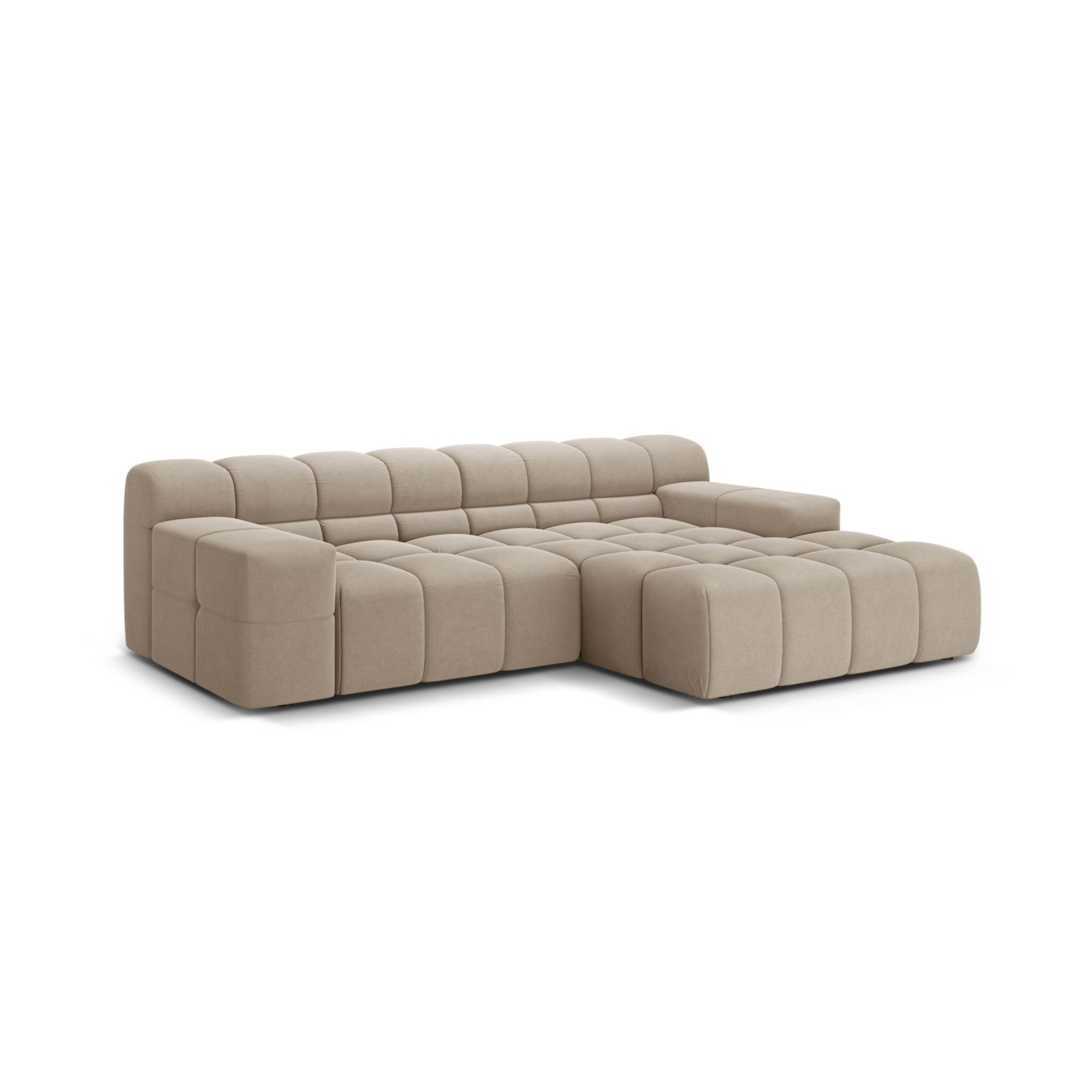 2-sitziger rechter Ecksofa AGAVE beige Chenille