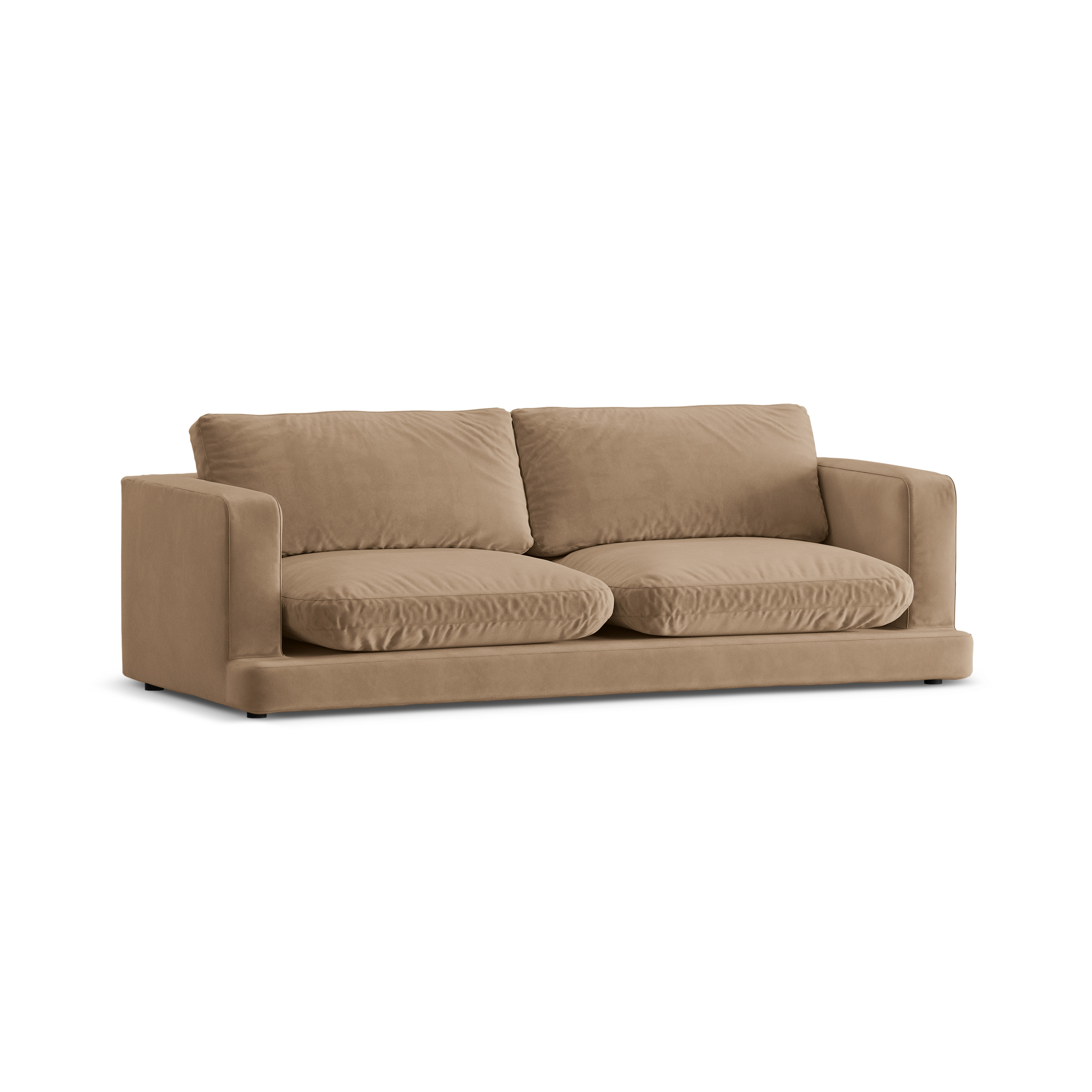 DAPHNE beige velvet 3-seater sofa