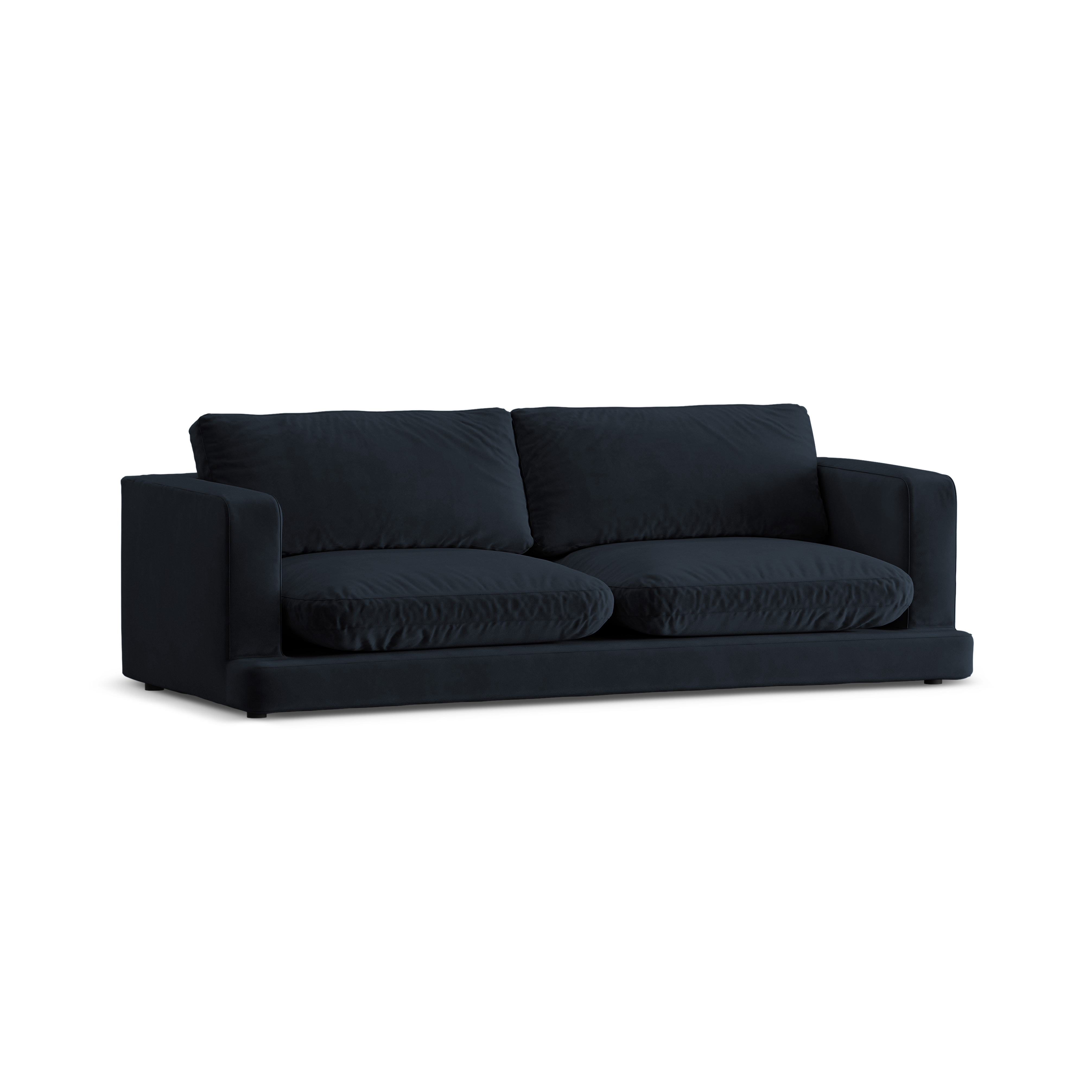 DAPHNE navy blue velvet 3-seater sofa