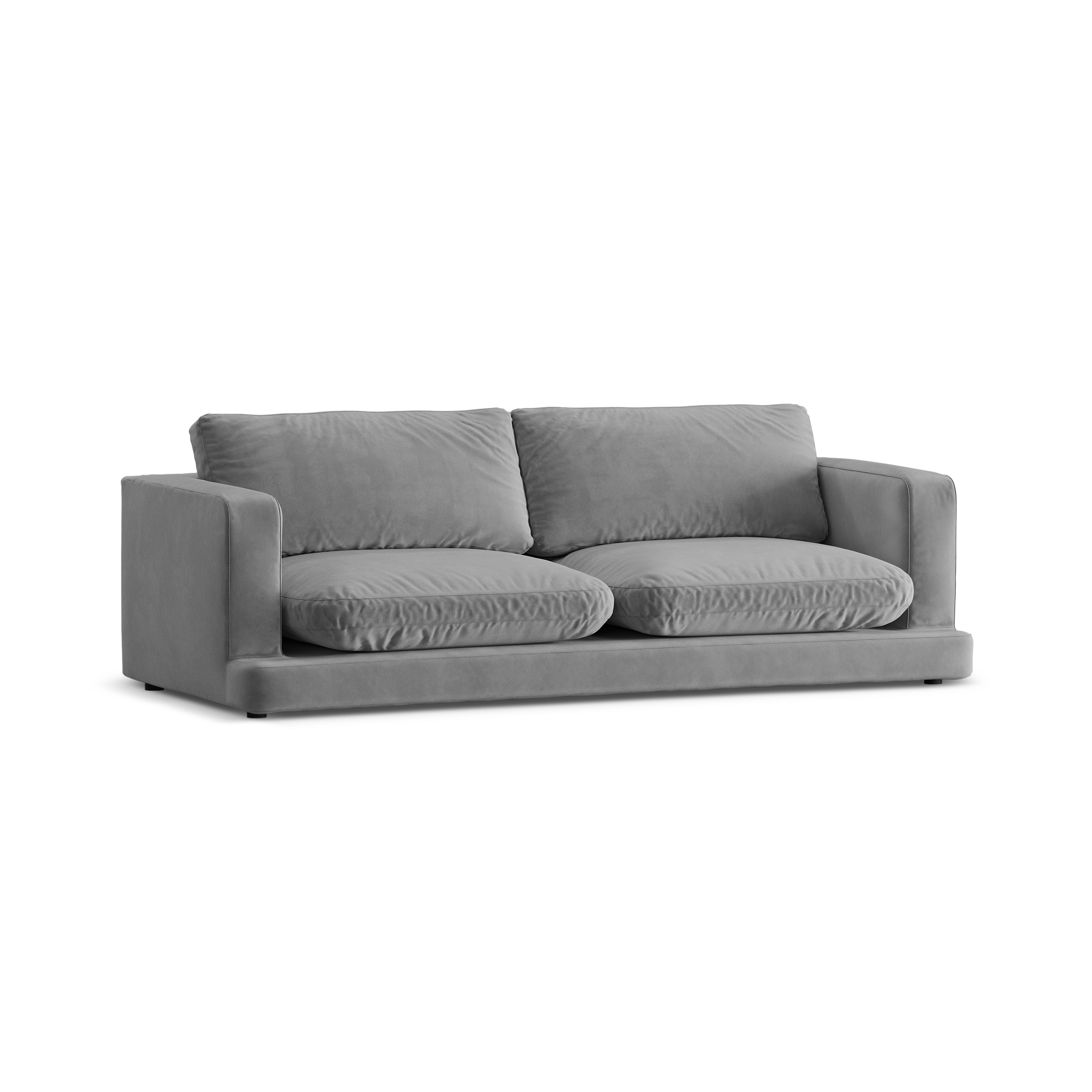 Sofa aus Samt 3-sitzig DAPHNE grau