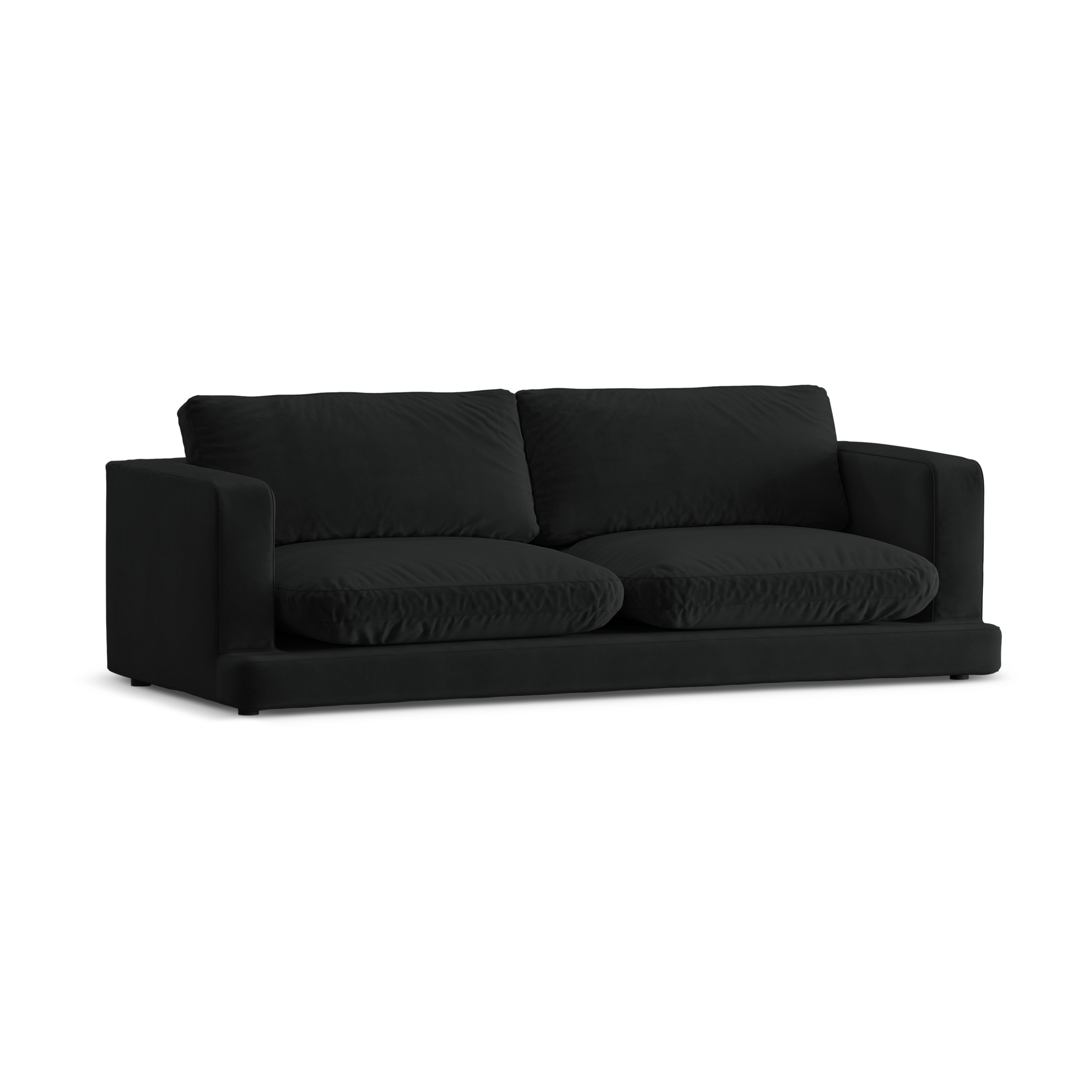 Sofa aus Samt 3-sitzig DAPHNE schwarz