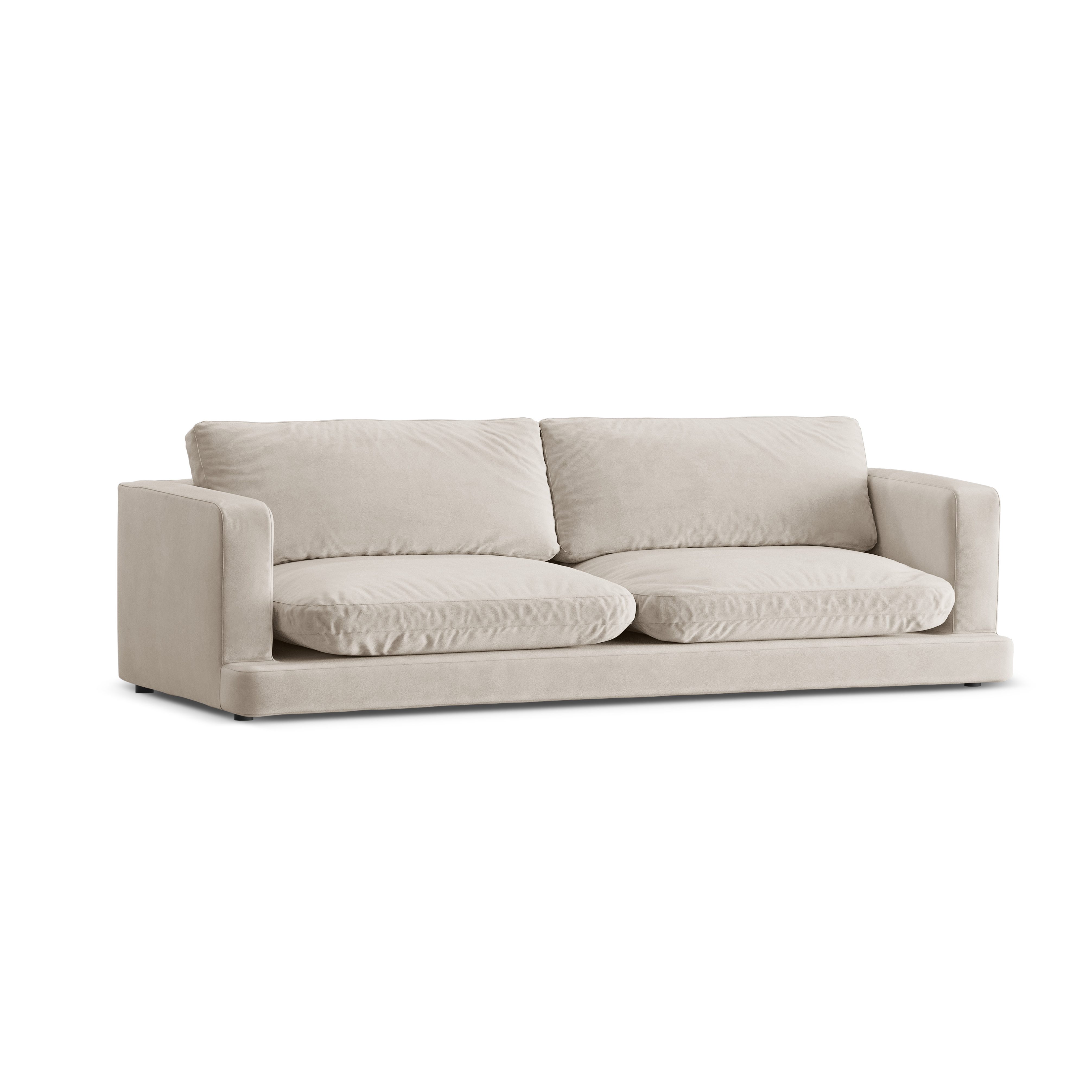 Sofa aus Samt für 4 Personen DAPHNE hellbeige