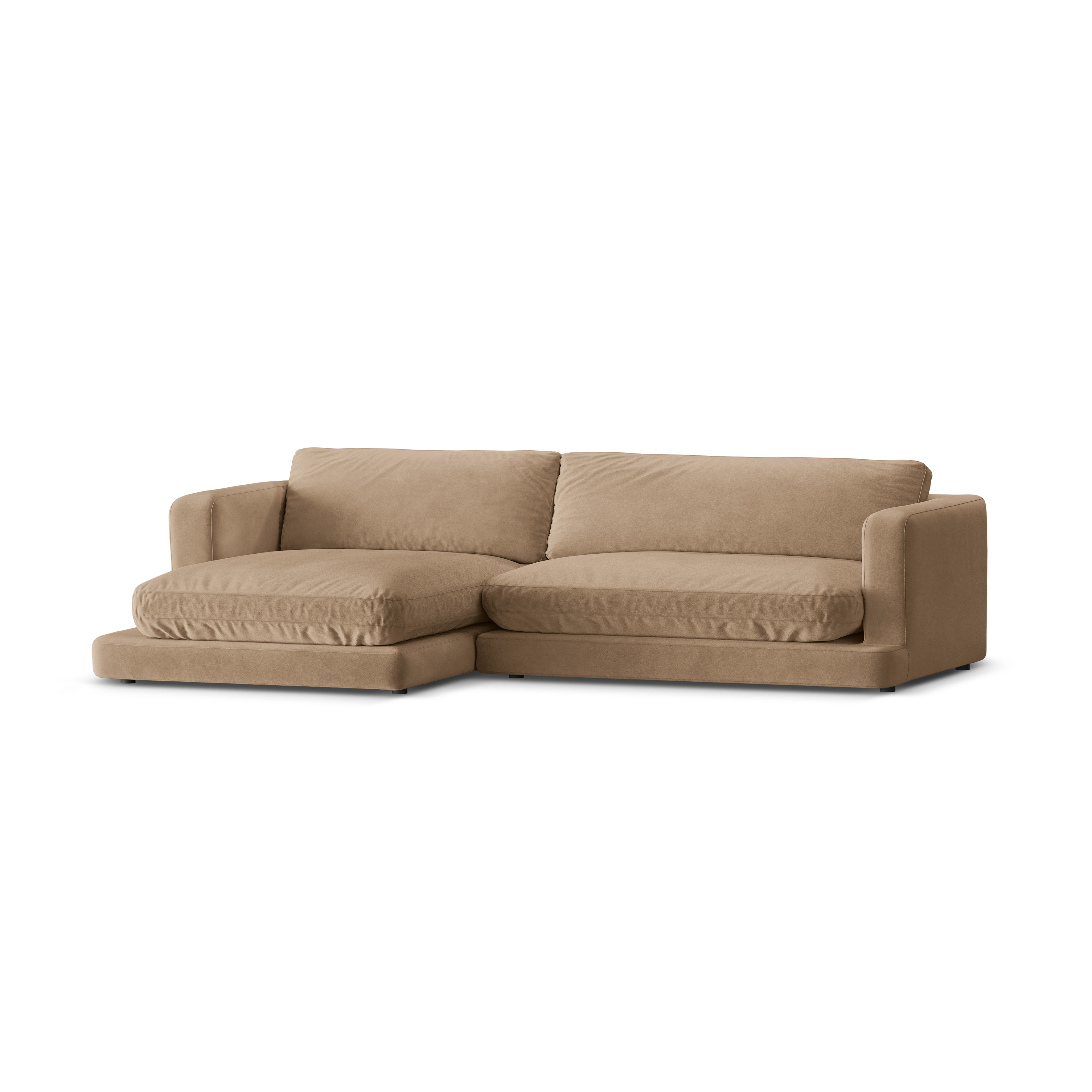Samt-Ecksofa links DAPHNE beige