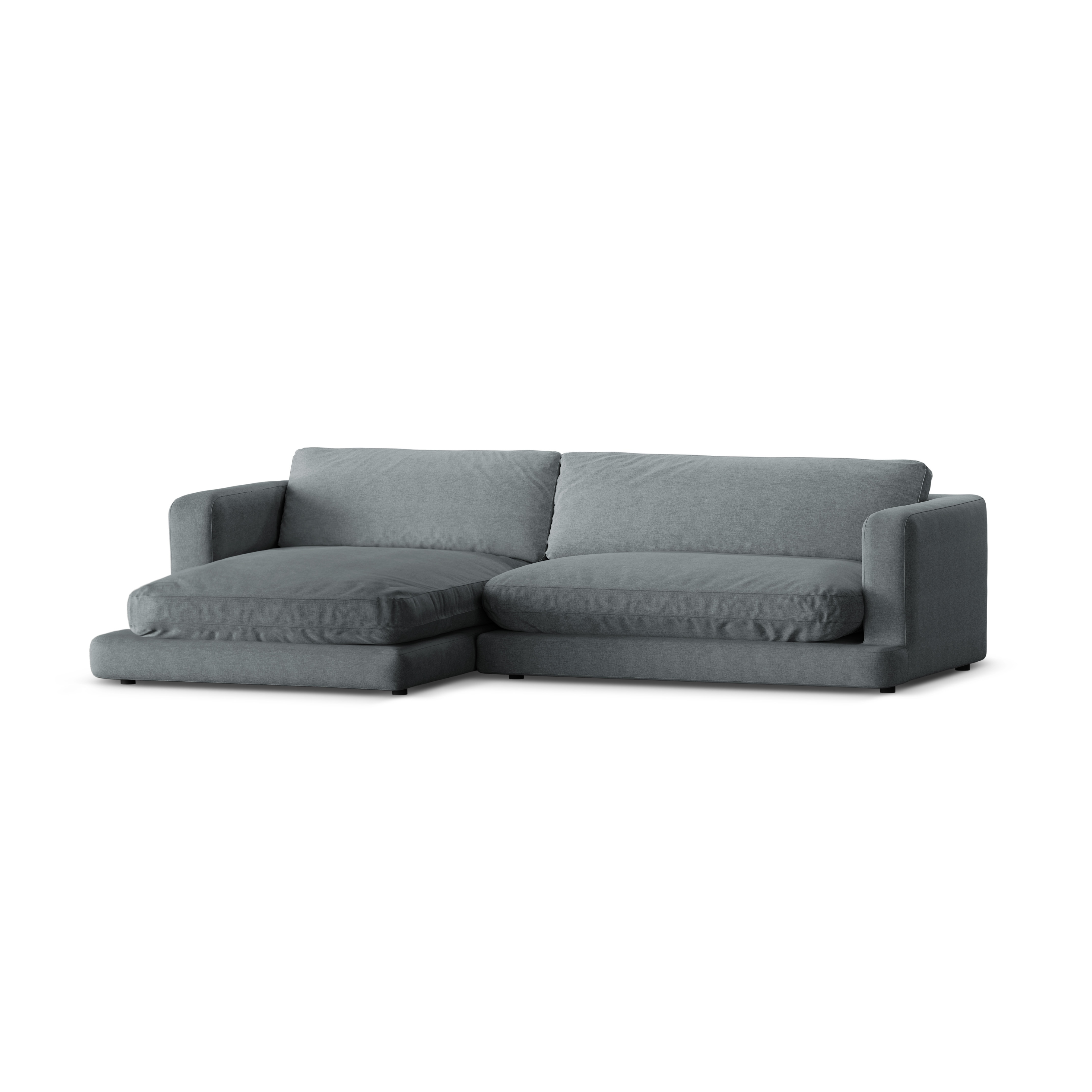 Linksseitige Eckcouch DAPHNE dunkelgraues Chenille