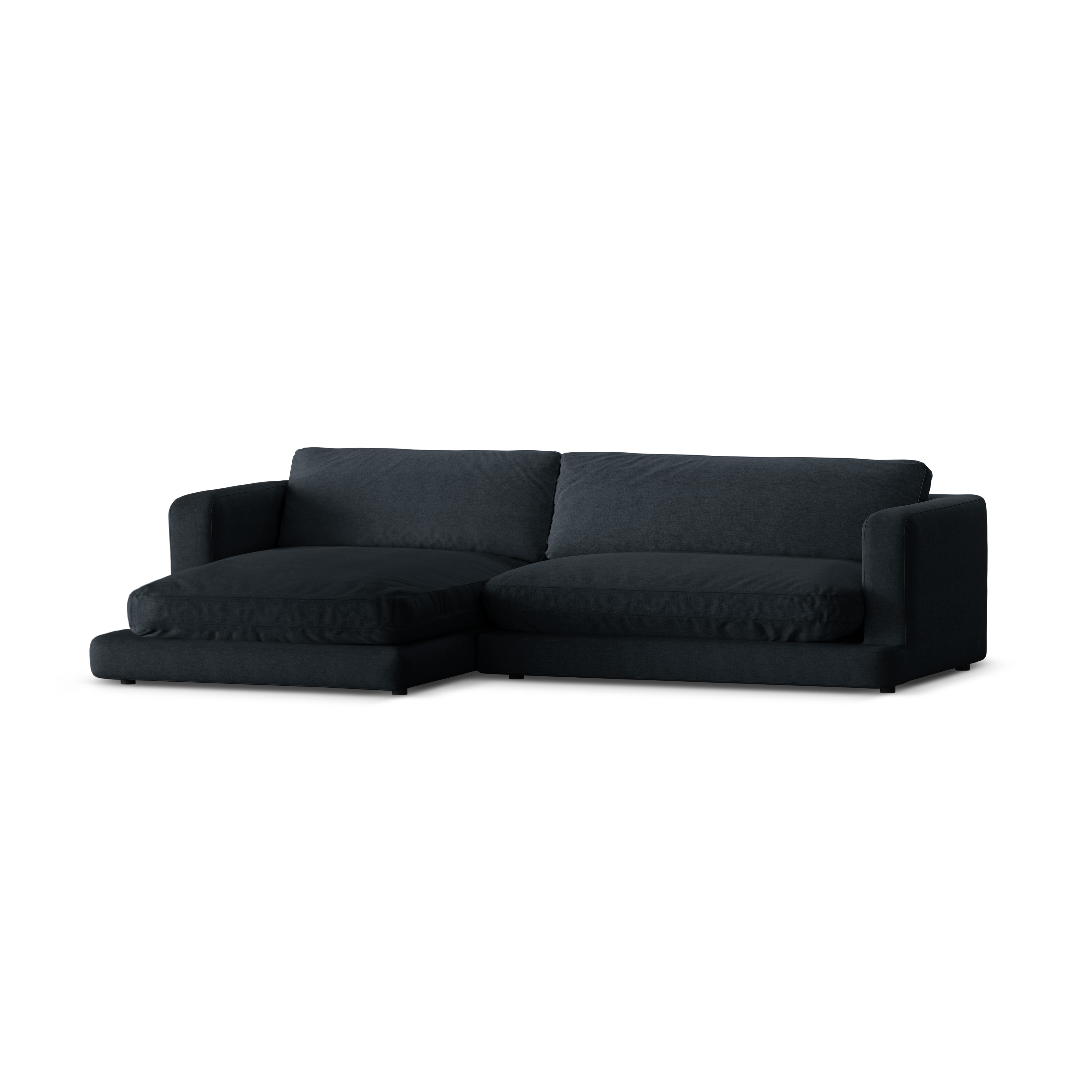 Linksseitige Eckcouch DAPHNE schwarzer Chenille
