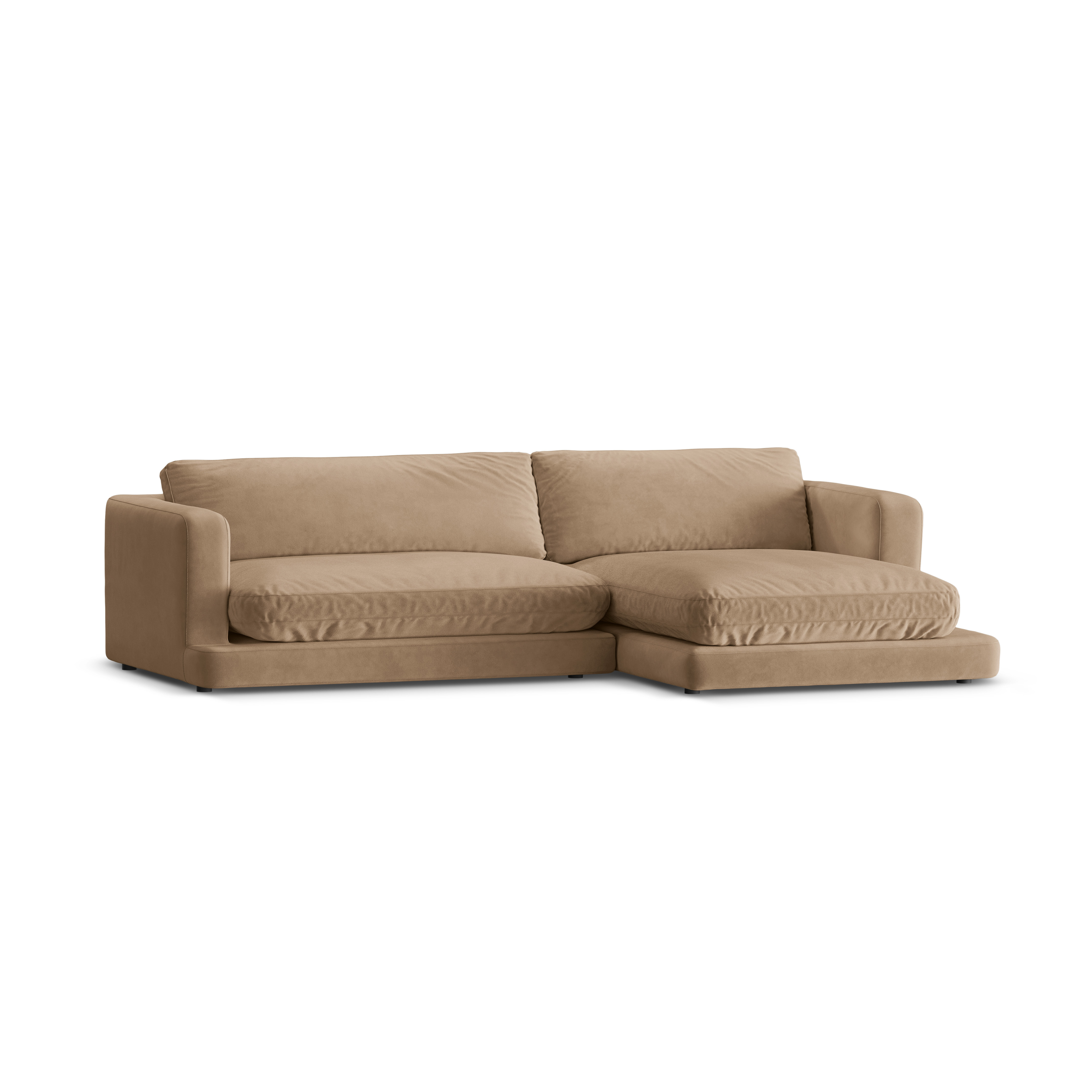 Samt-Ecksofa rechts DAPHNE beige