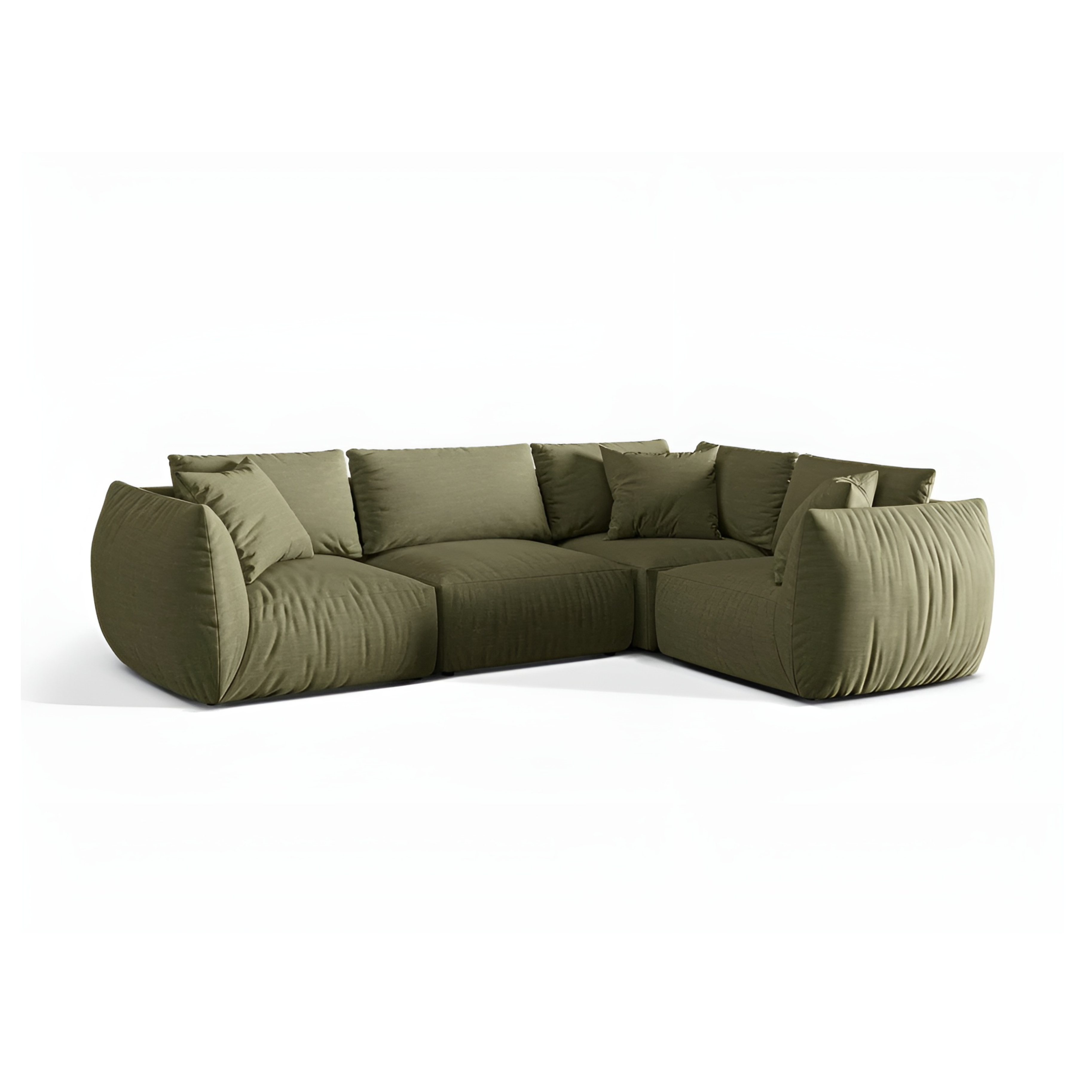 4-sitziges rechteckiges Ecksofa CHRIS grün Chenille