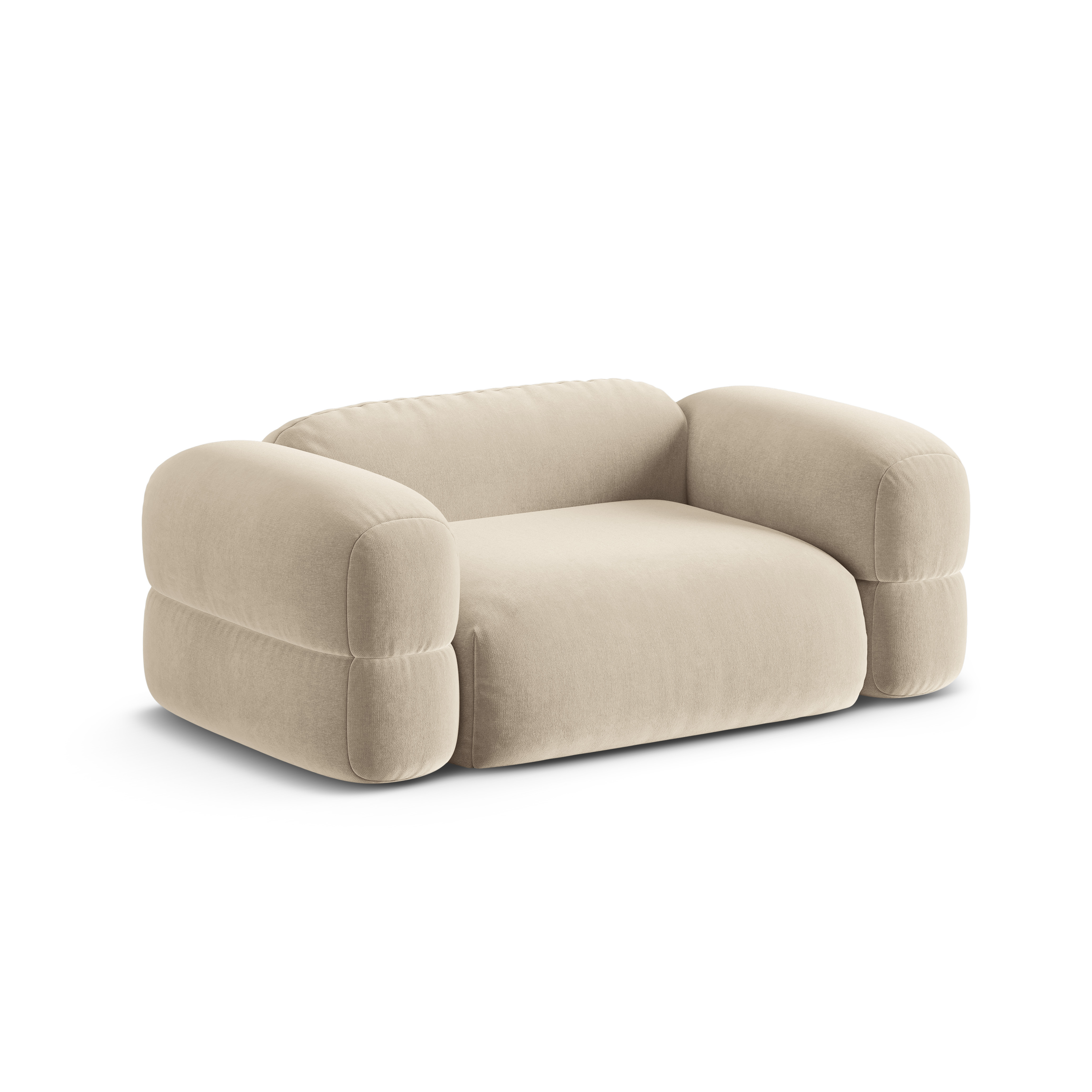 Sofa aus Samt 2-sitzig ROGER hellbeige