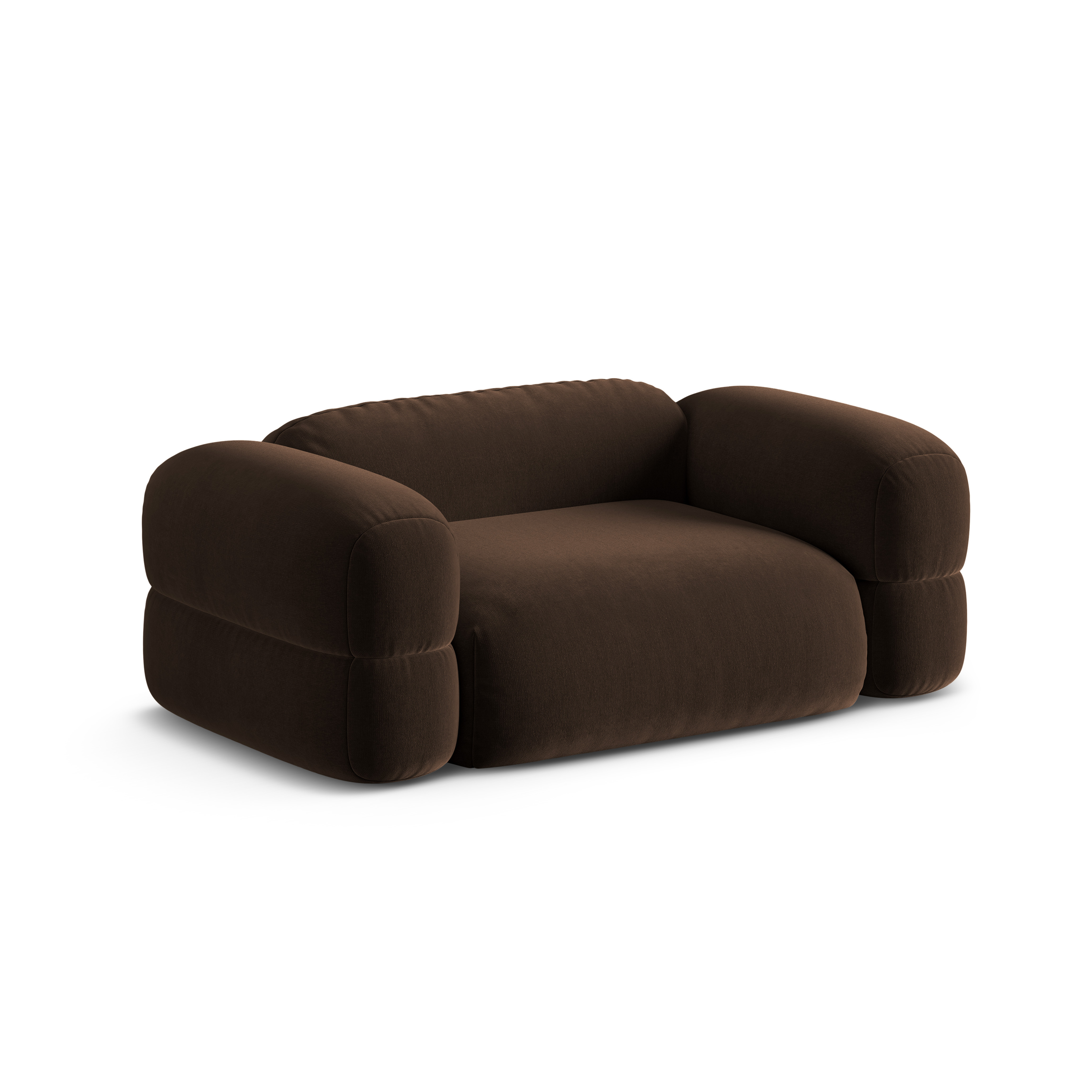 Sofa aus Samt 2-sitzig ROGER schokoladenbraun