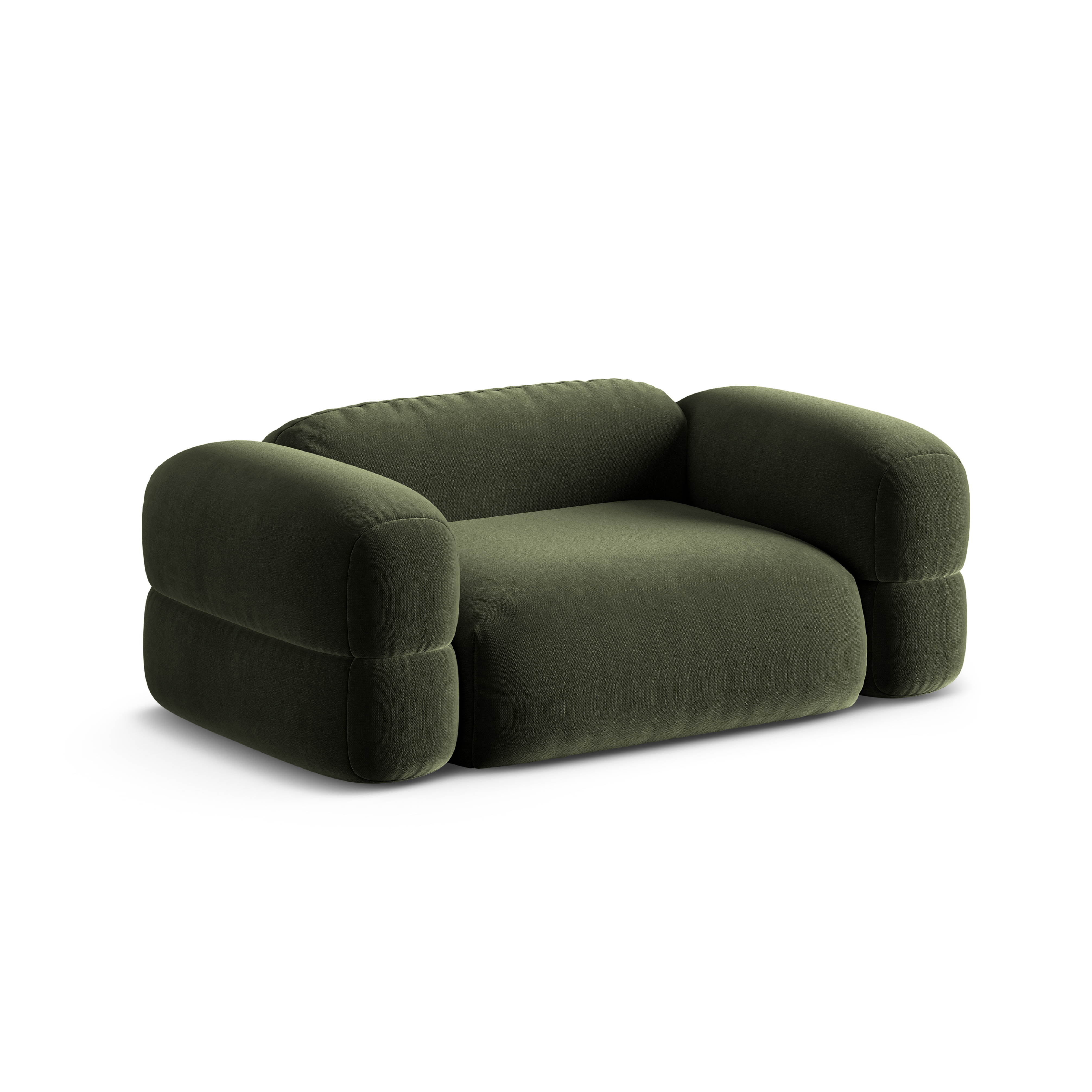 Sofa aus Samt 2-sitzig ROGER olivgrün