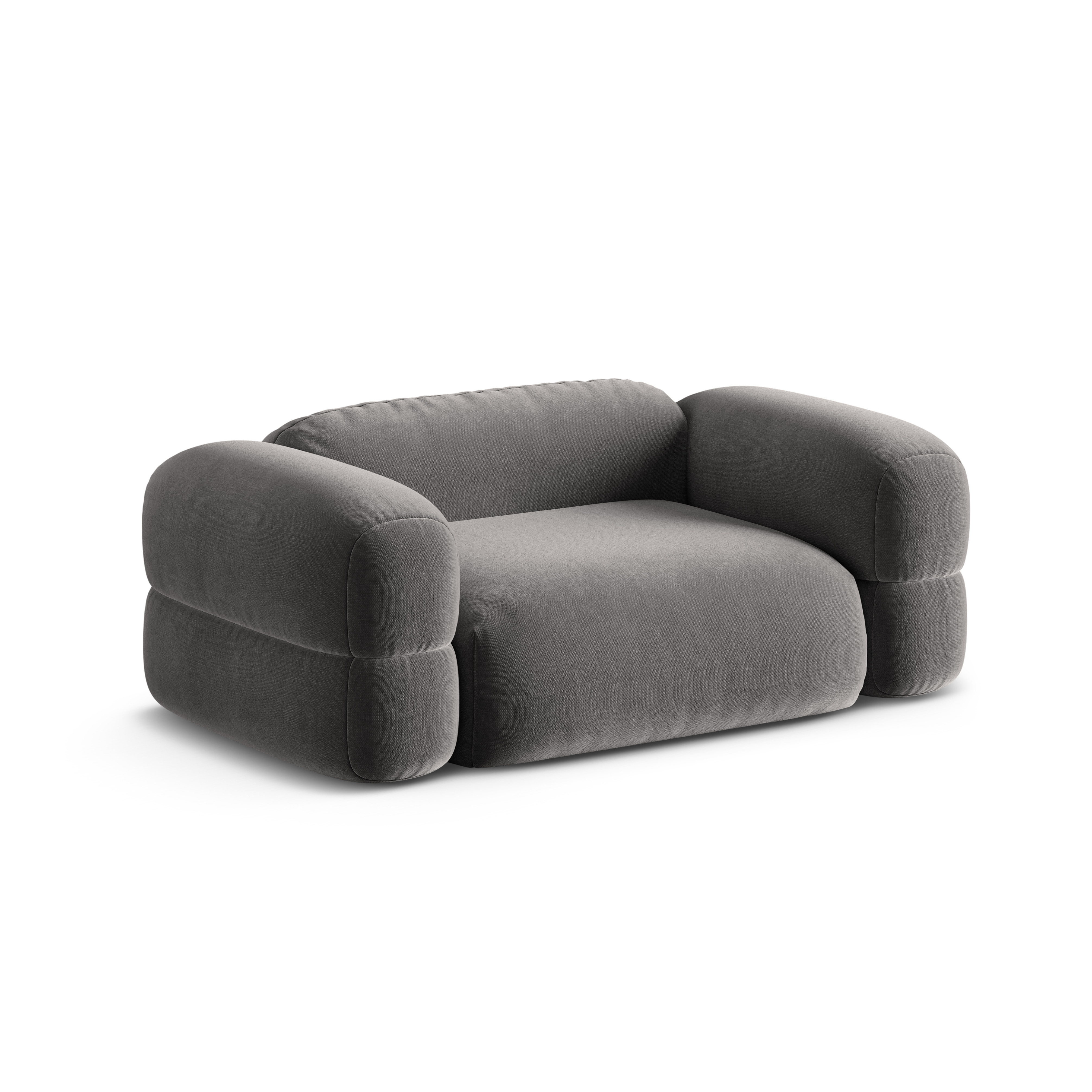 Sofa aus Samt 2-sitzig ROGER grau