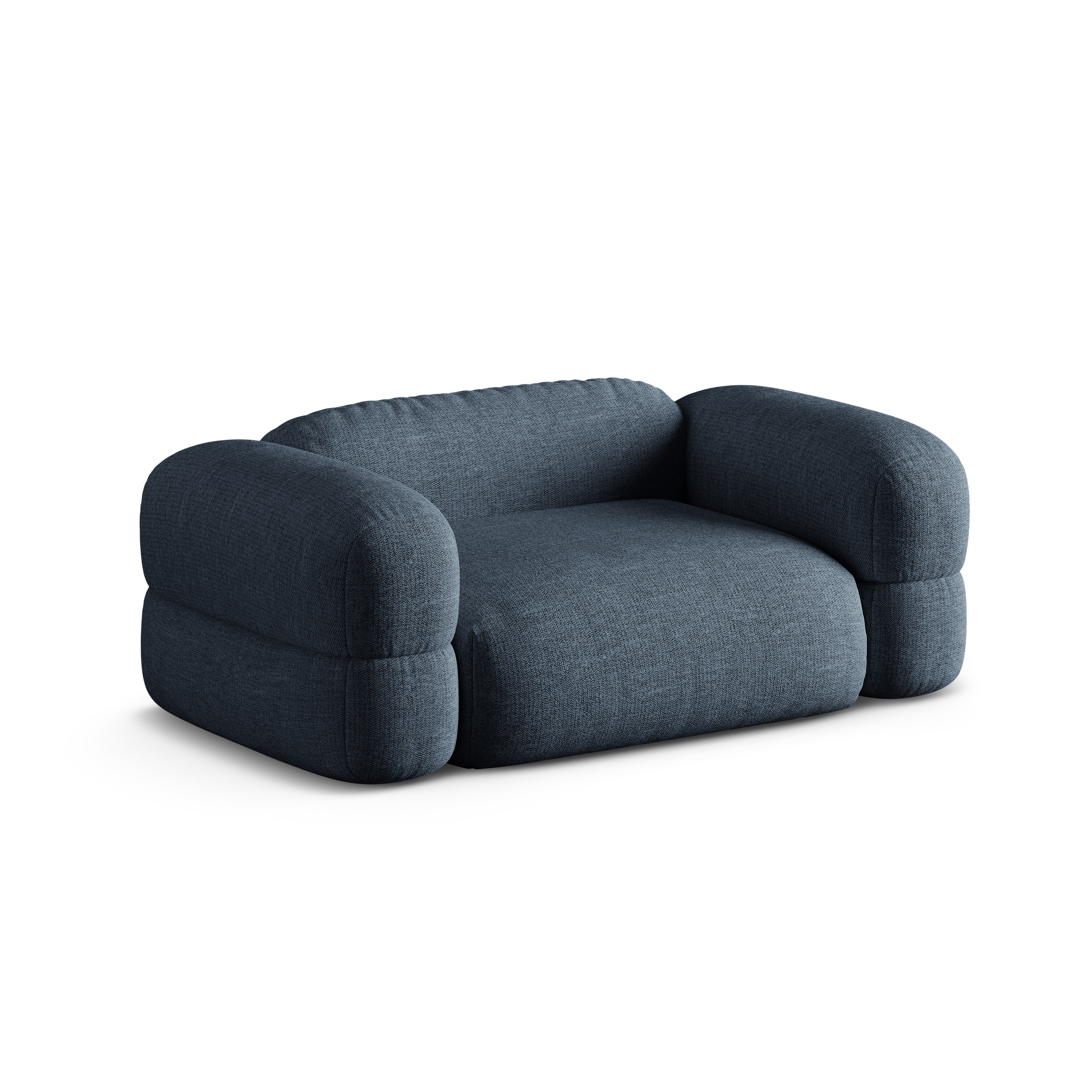 Sofa 2-Sitzer ROGER dunkelblaues Chenille
