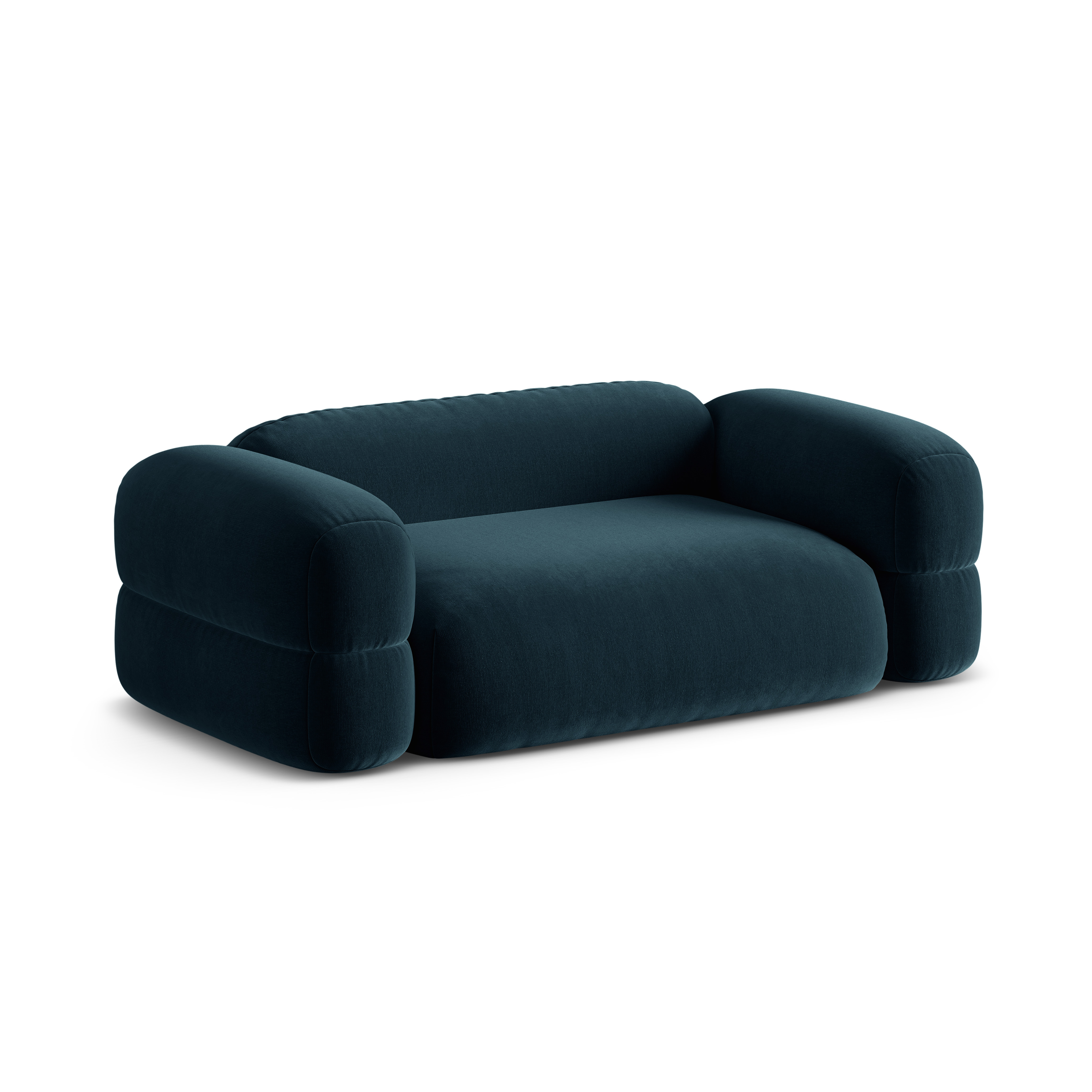 Sofa aus Samt 3-sitzig ROGER petrolblau