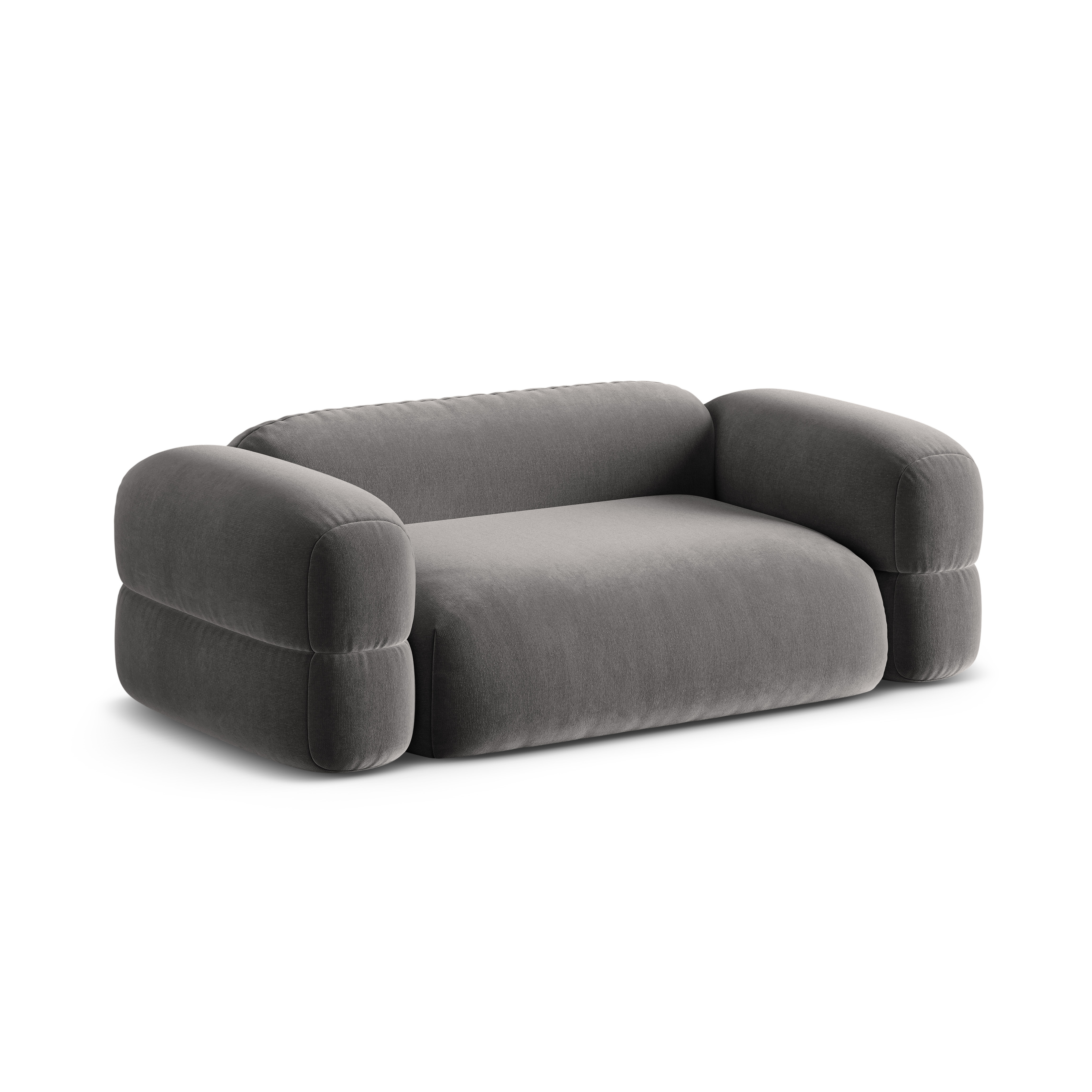 Sofa aus Samt 3-sitzig ROGER grau