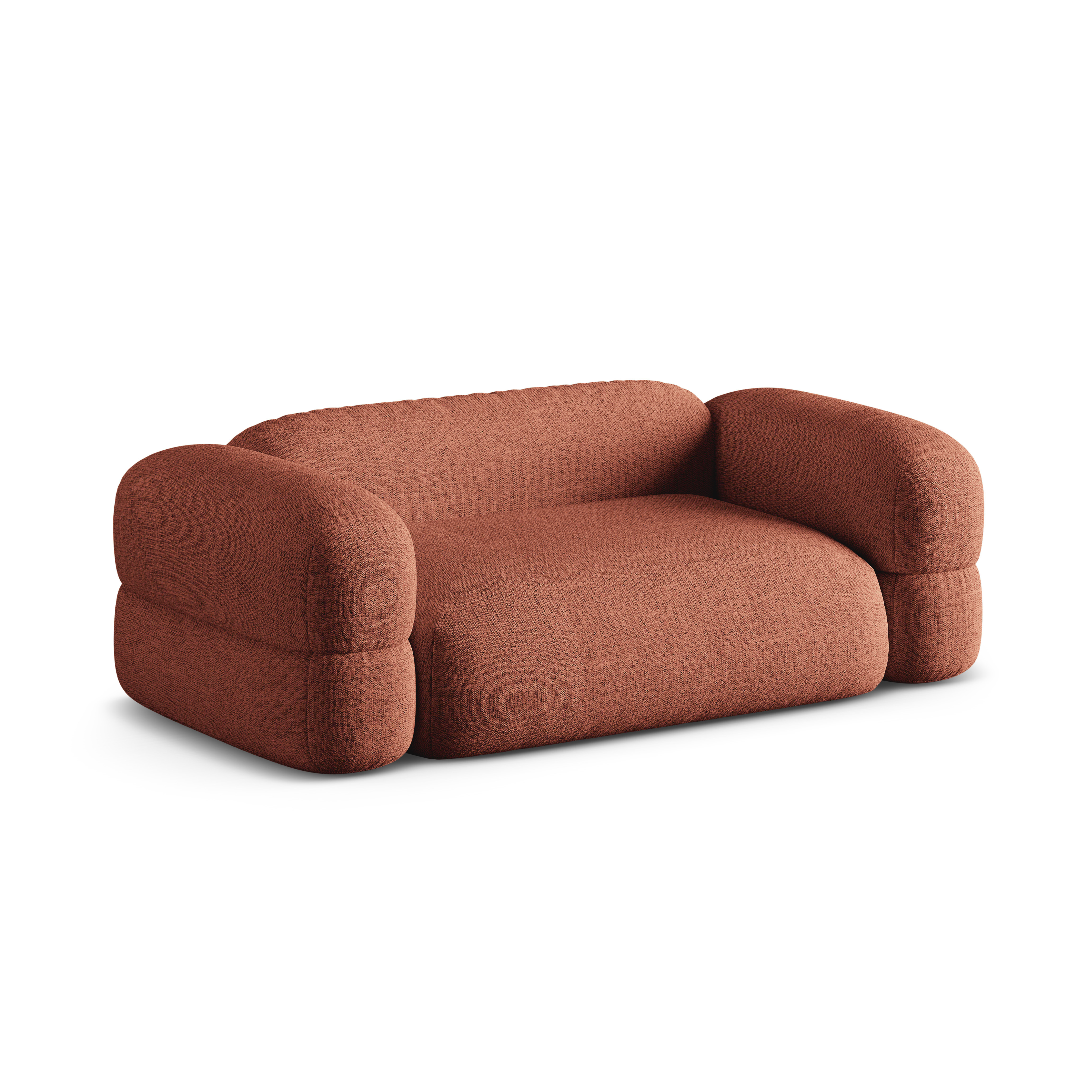 Sofa 3-Sitzer ROGER korallfarbener Chenille