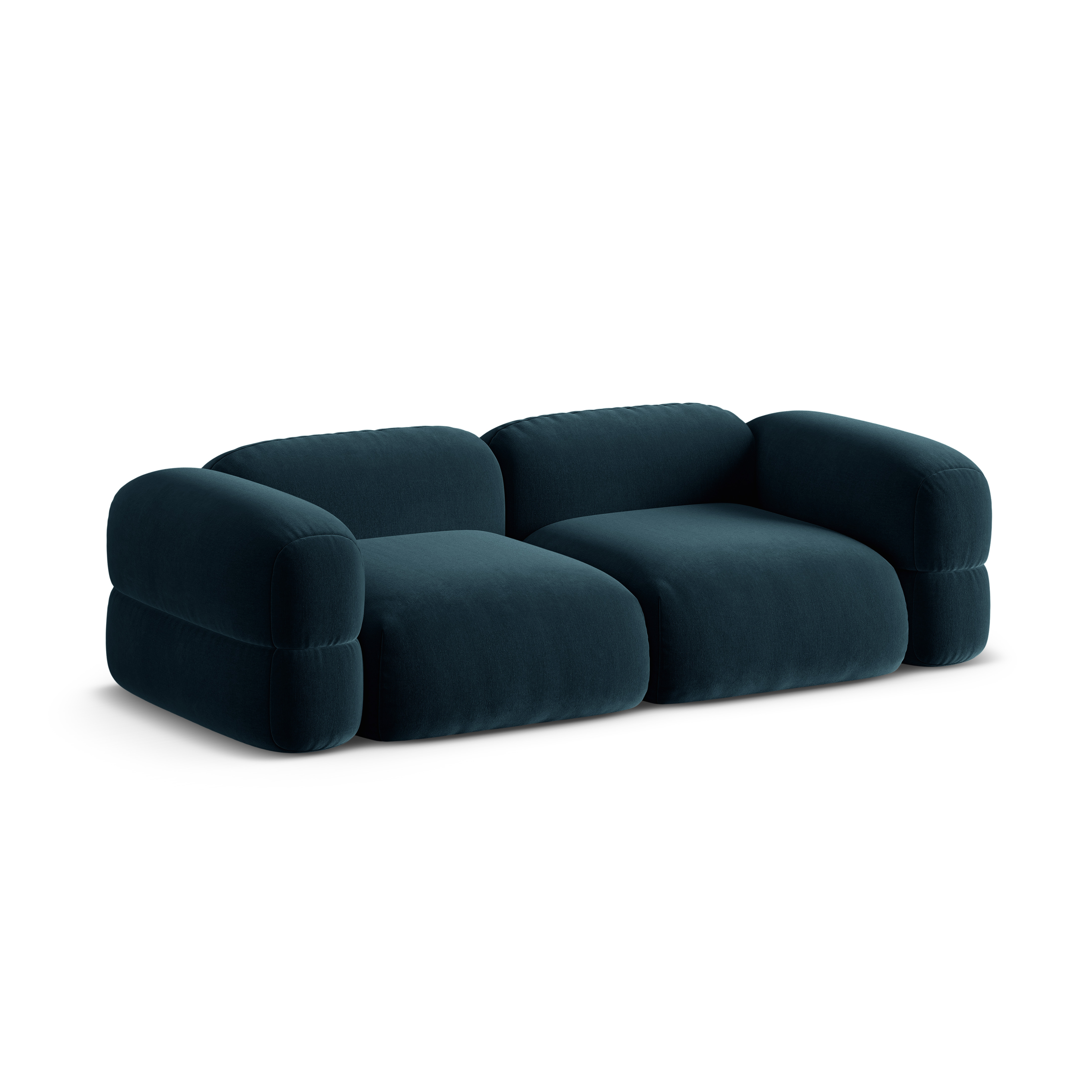 Sofa aus Samt für 4 Personen ROGER petrolblau