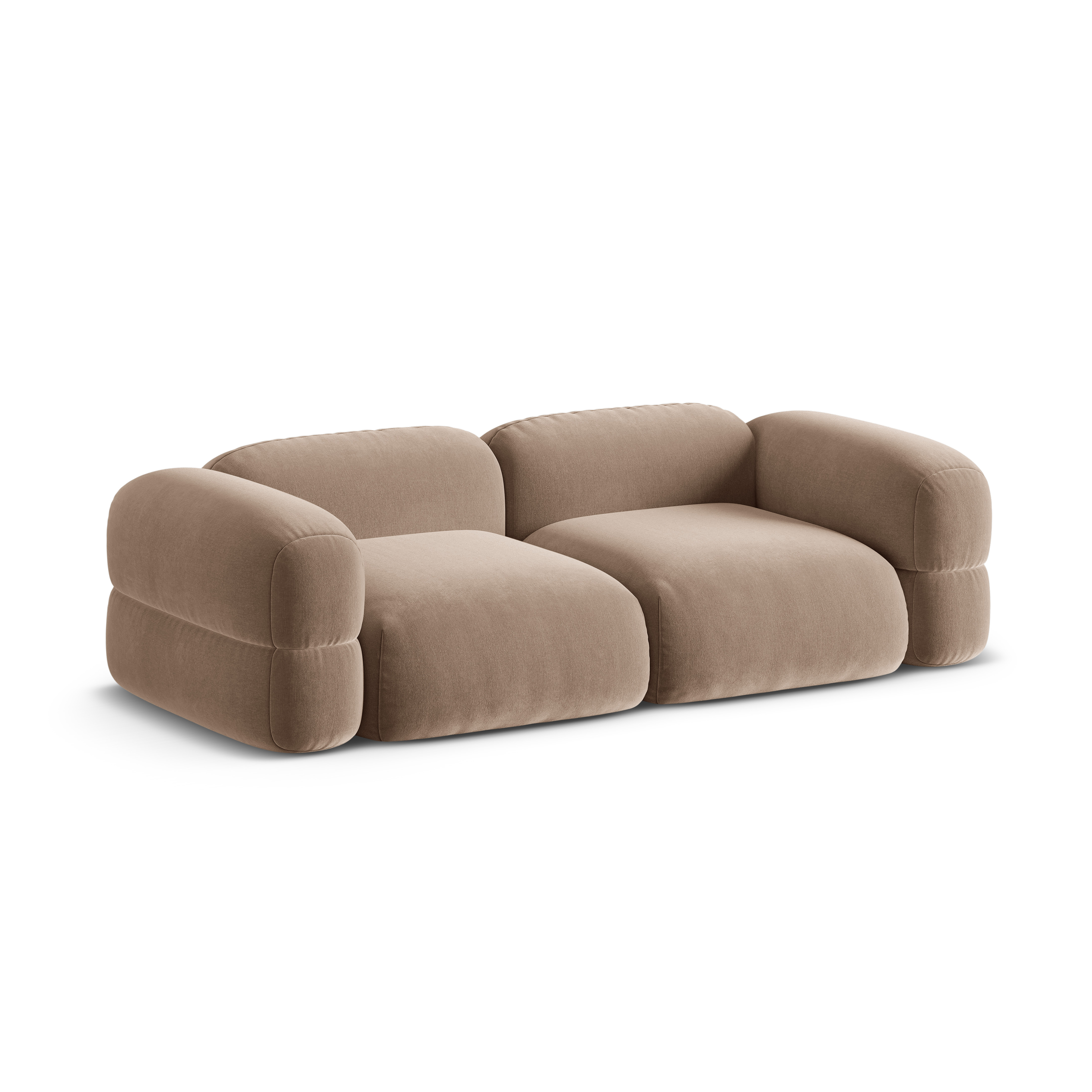 Sofa aus Samt für 4 Personen ROGER dunkelbeige