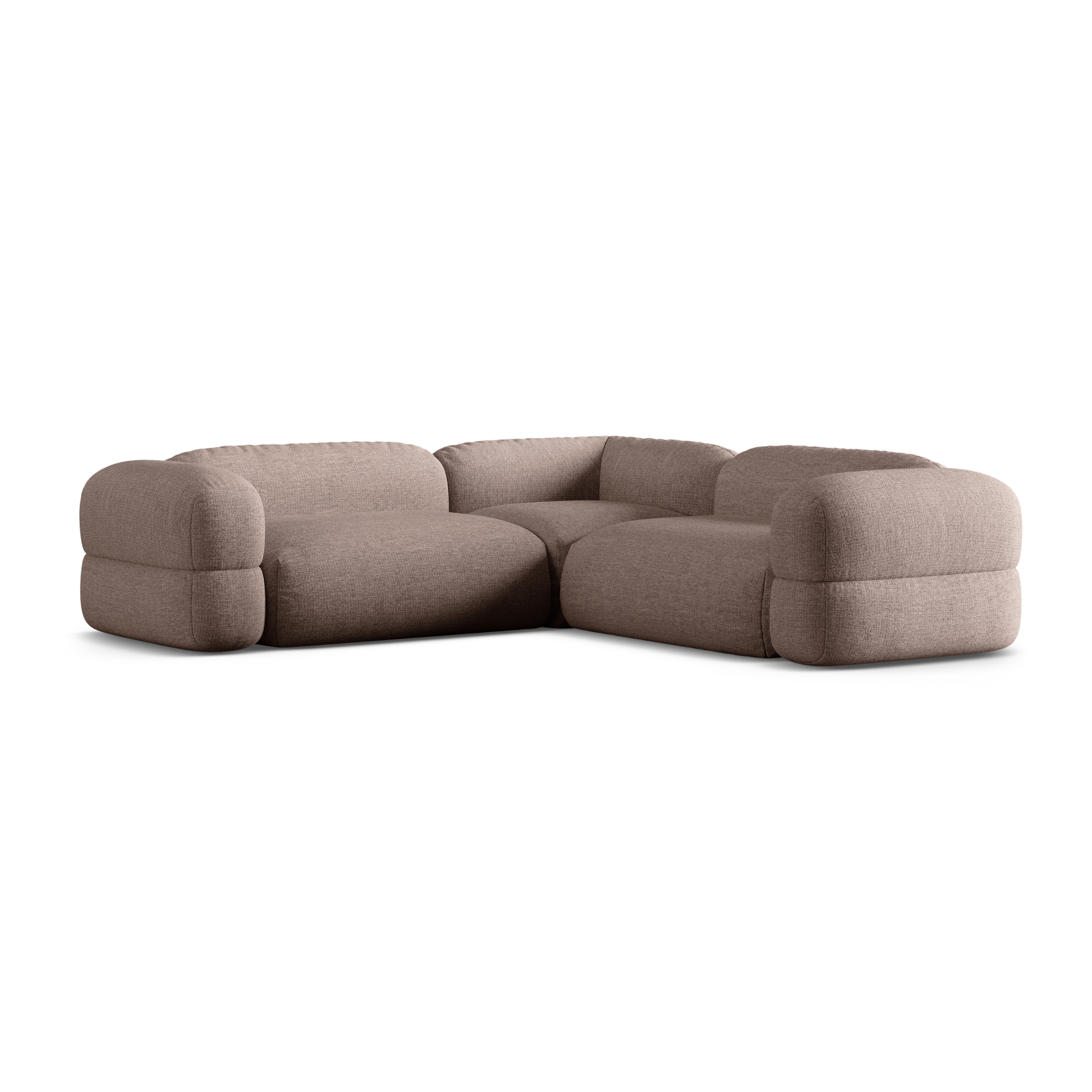 Symmetrical Corner Sofa ROGER Cappuccino Chenille