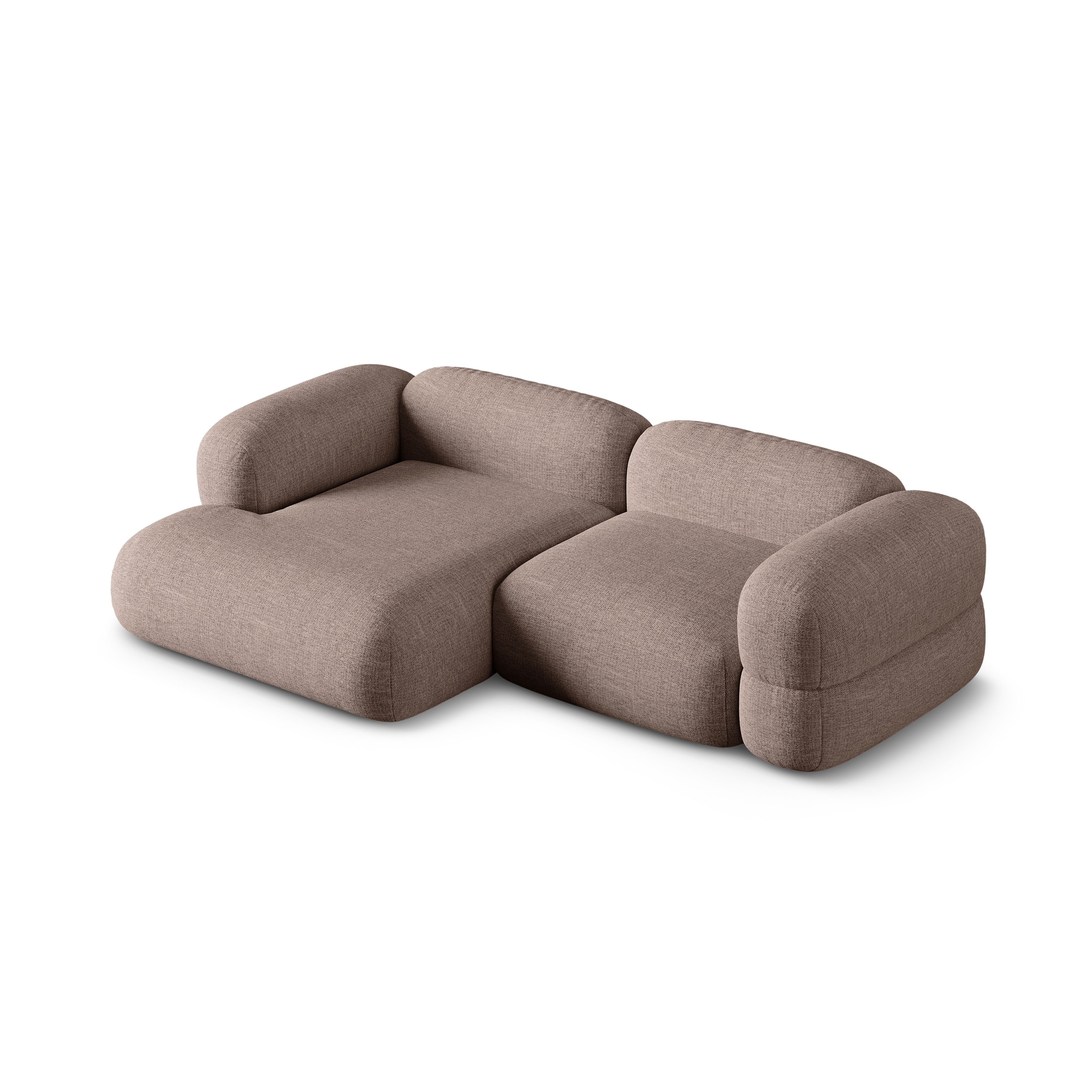 Left-sided corner sofa ROGER cappuccino chenille