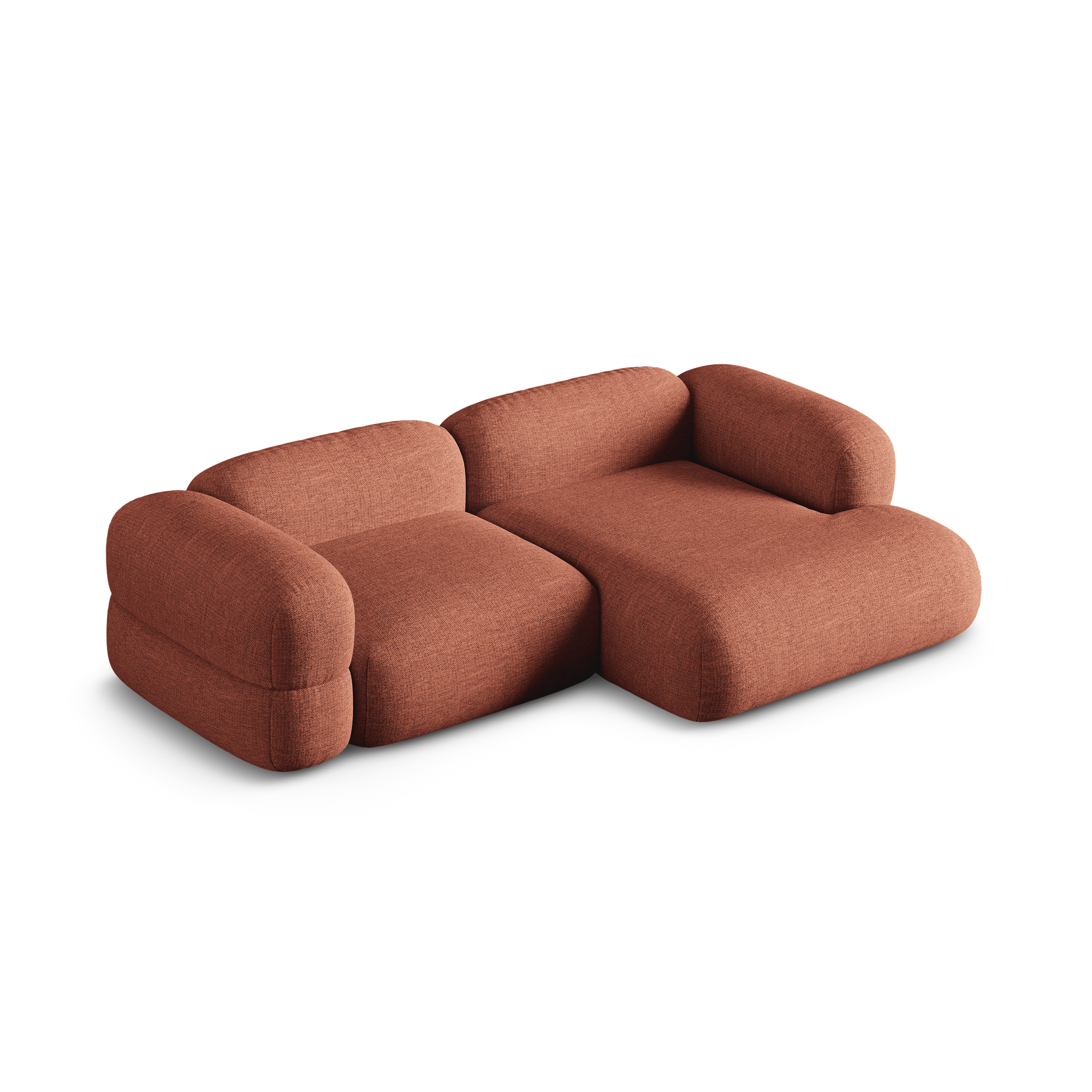 Right-hand corner sofa ROGER coral chenille