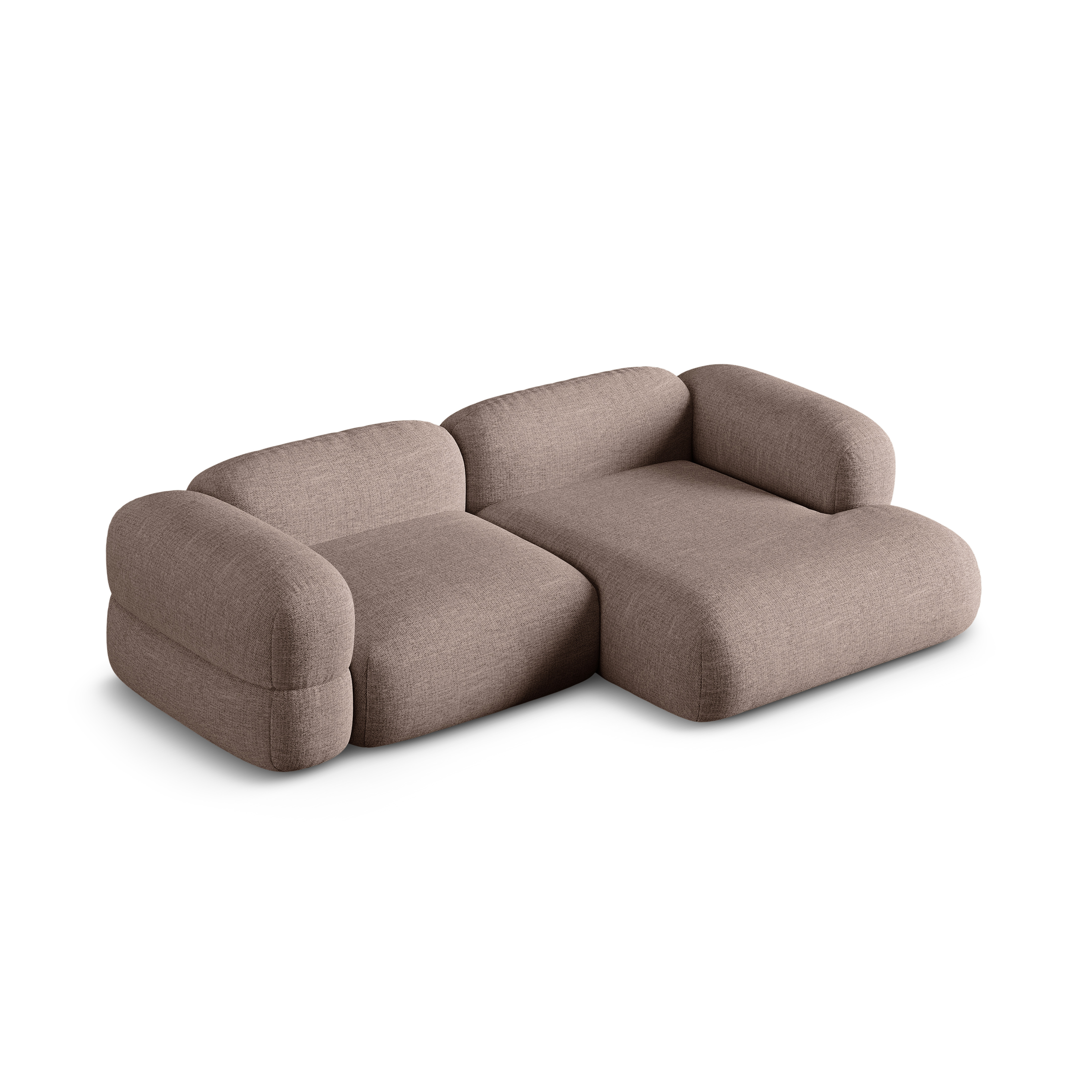 Right-sided corner sofa ROGER cappuccino chenille