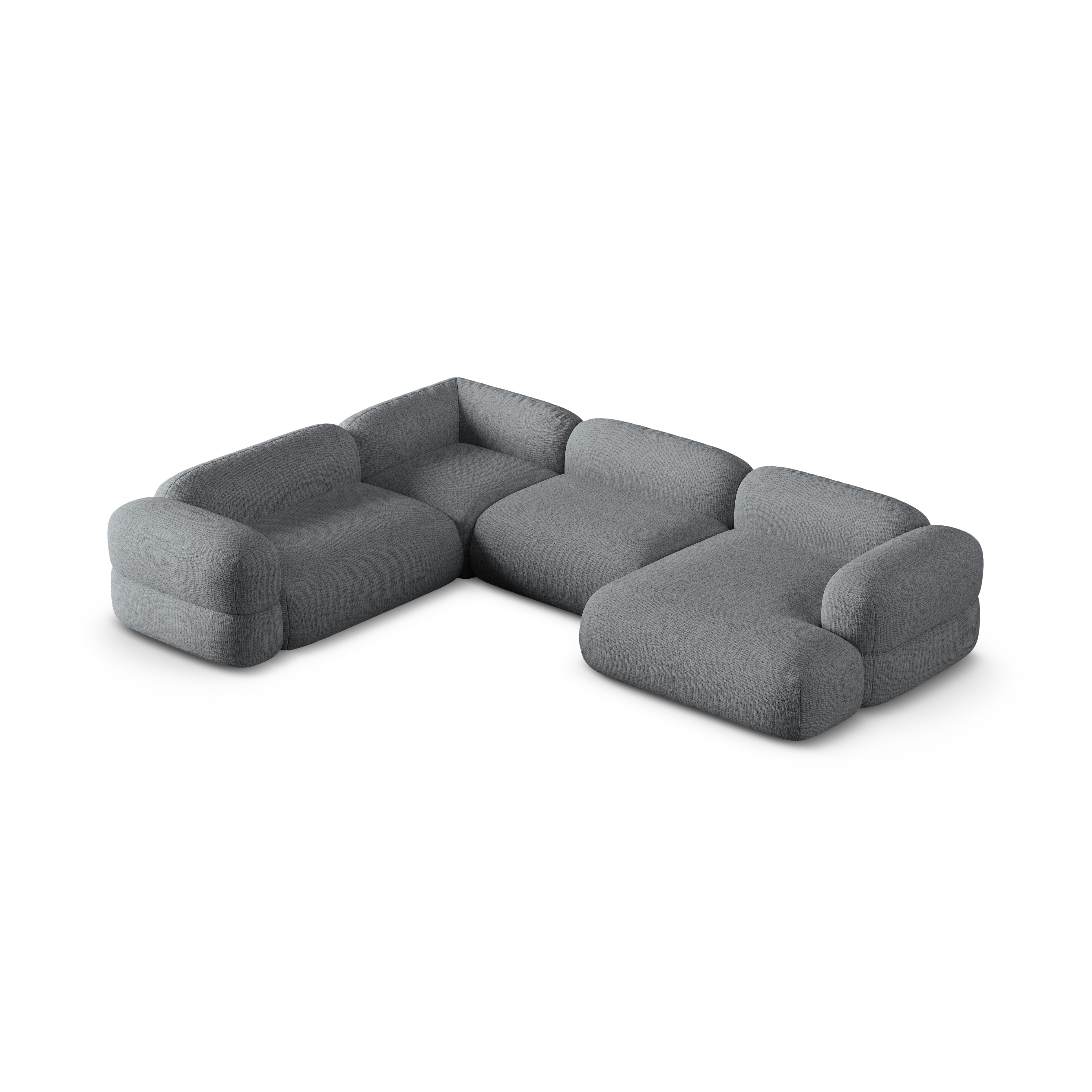 U-förmiger linker Ecksofa ROGER graues Chenille