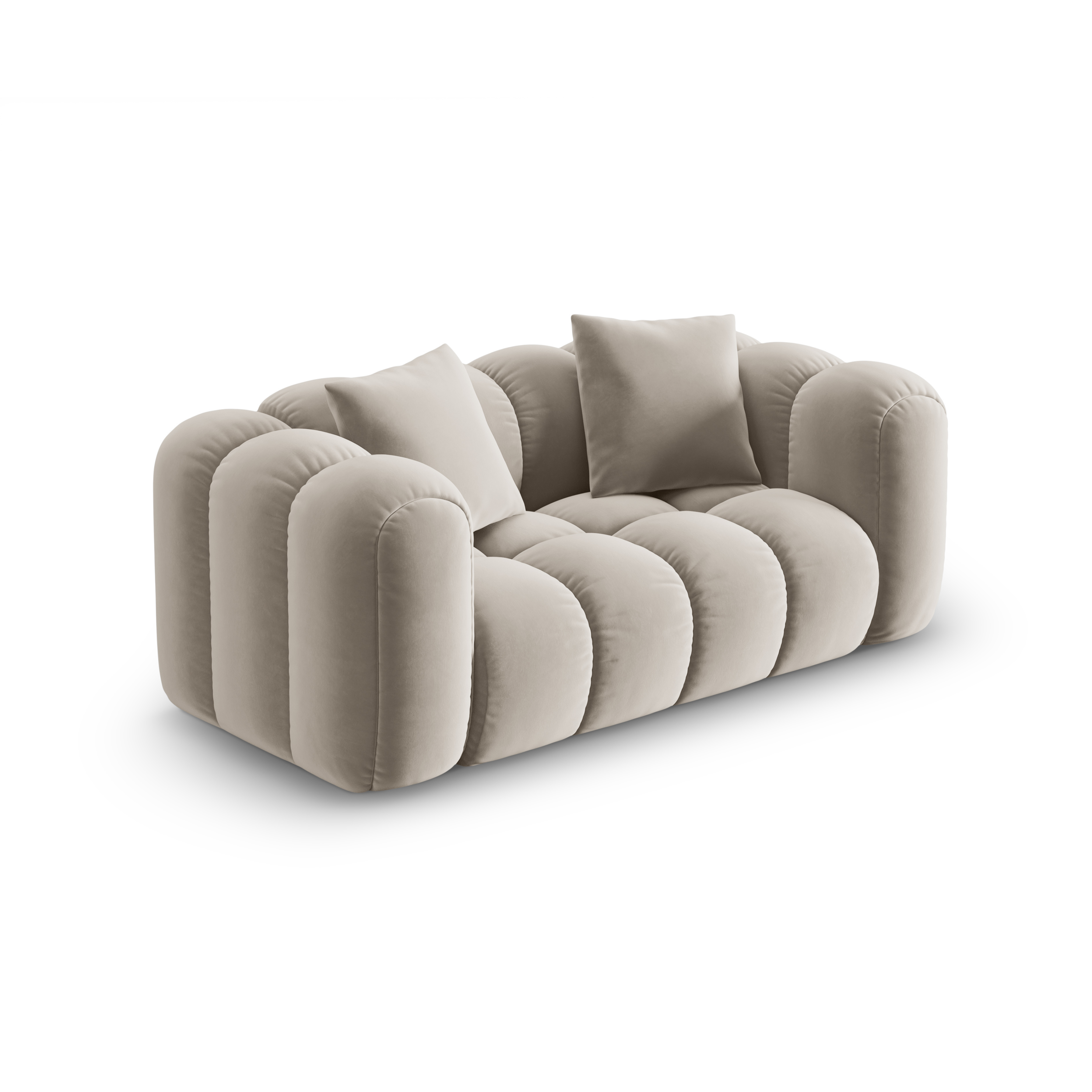 Velvet 2-Seater Sofa ASTRO Ecru