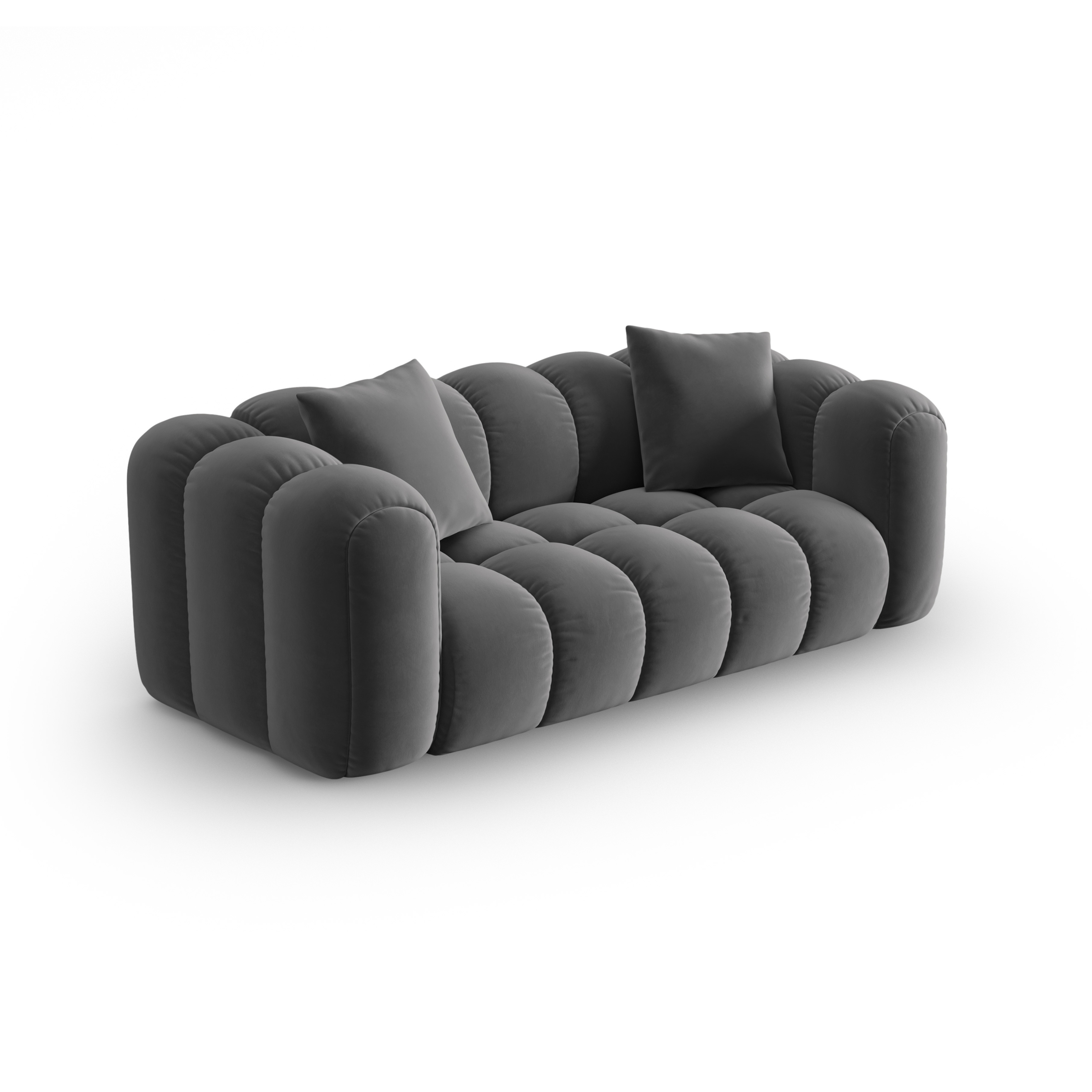 Sofa aus Samt 3-sitzig ASTRO grau