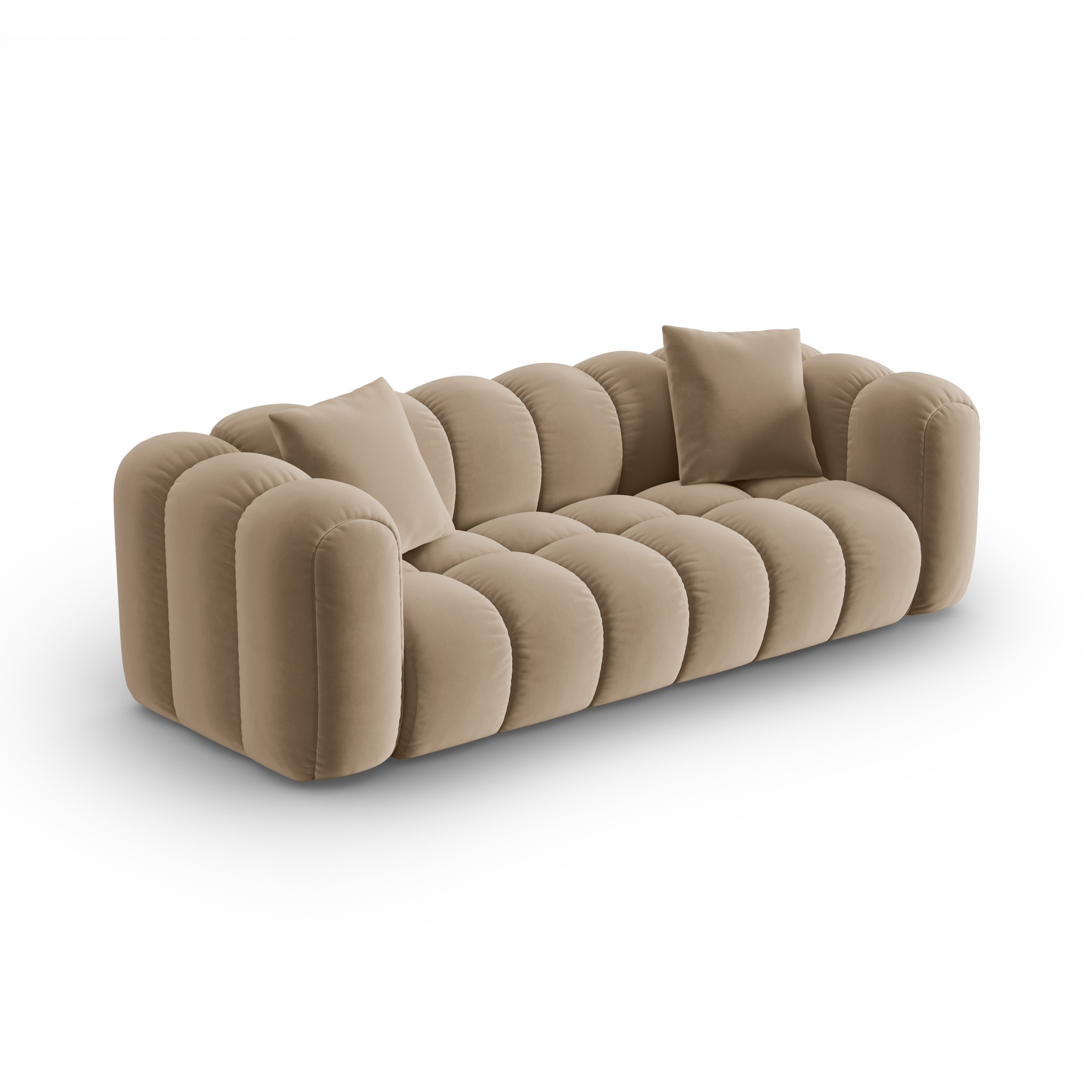 Sofa aksamitna 4-osobowa ASTRO piaskowy