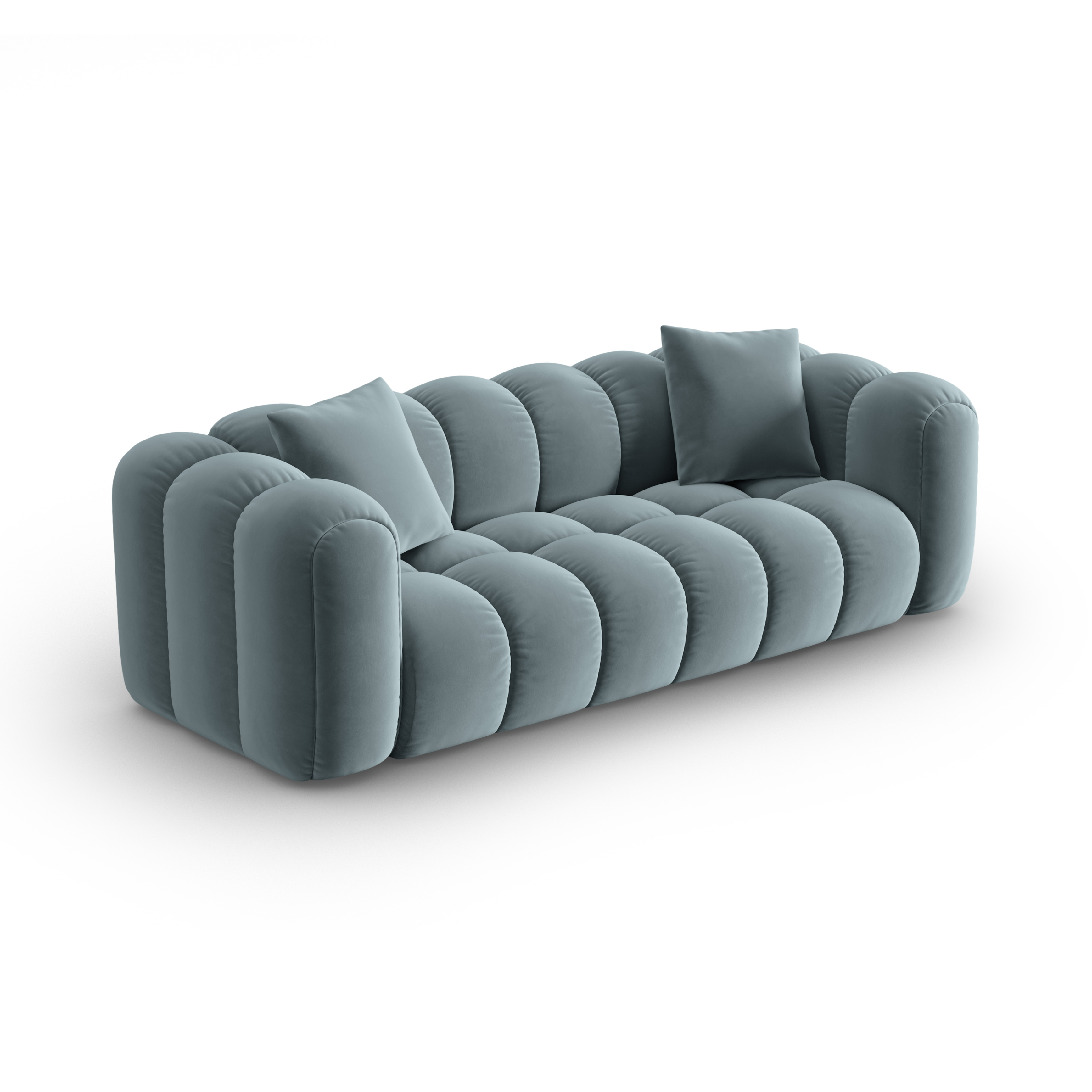 Sofa aksamitna 4-osobowa ASTRO jasnoniebieski
