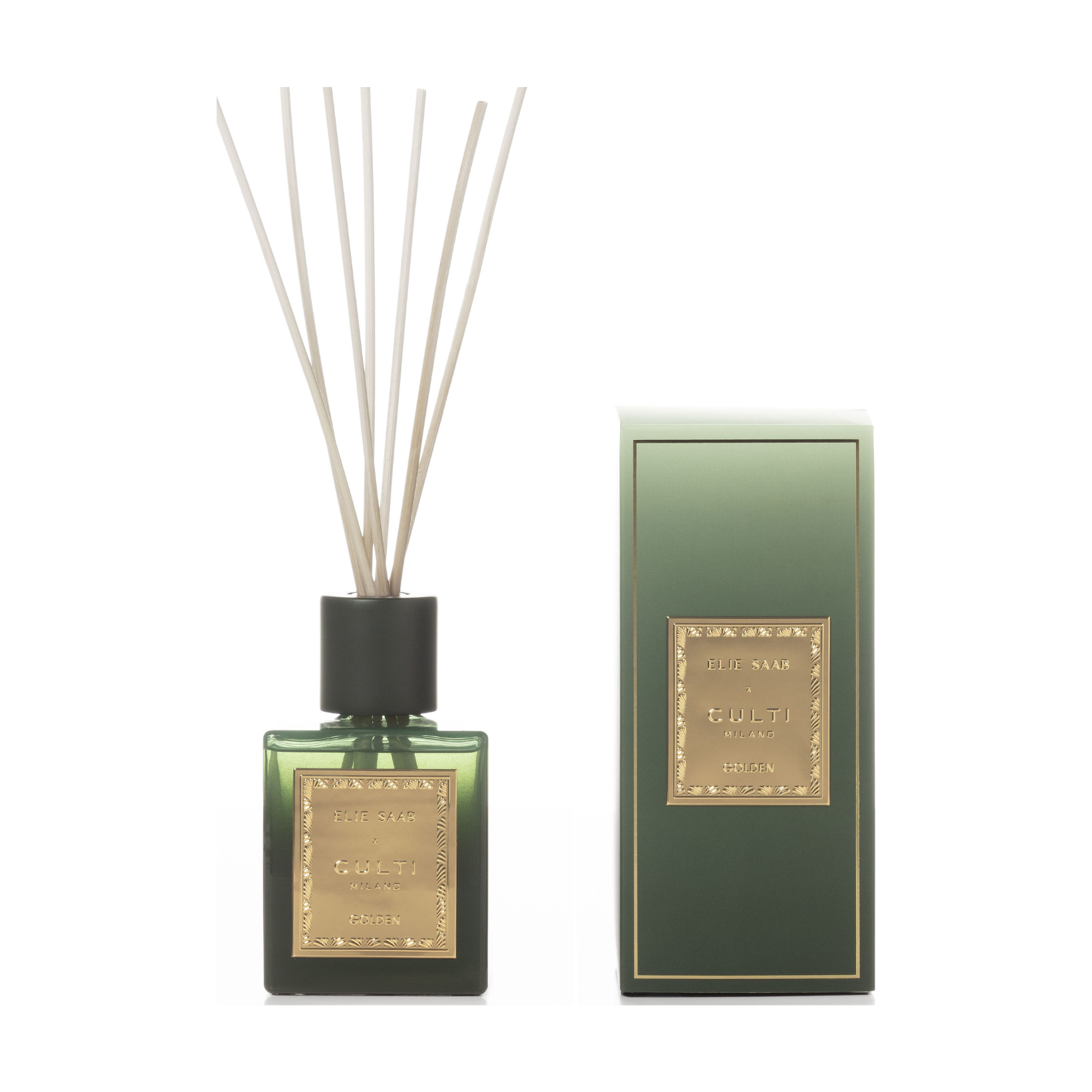 GOLDEN fragrance diffuser with notes of bitter orange, mandarin, ginger, orange blossom, and cedar.