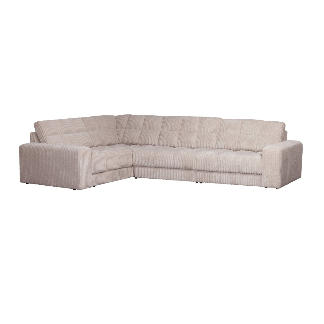 Left-facing corner sofa SECOND DATE cream corduroy
