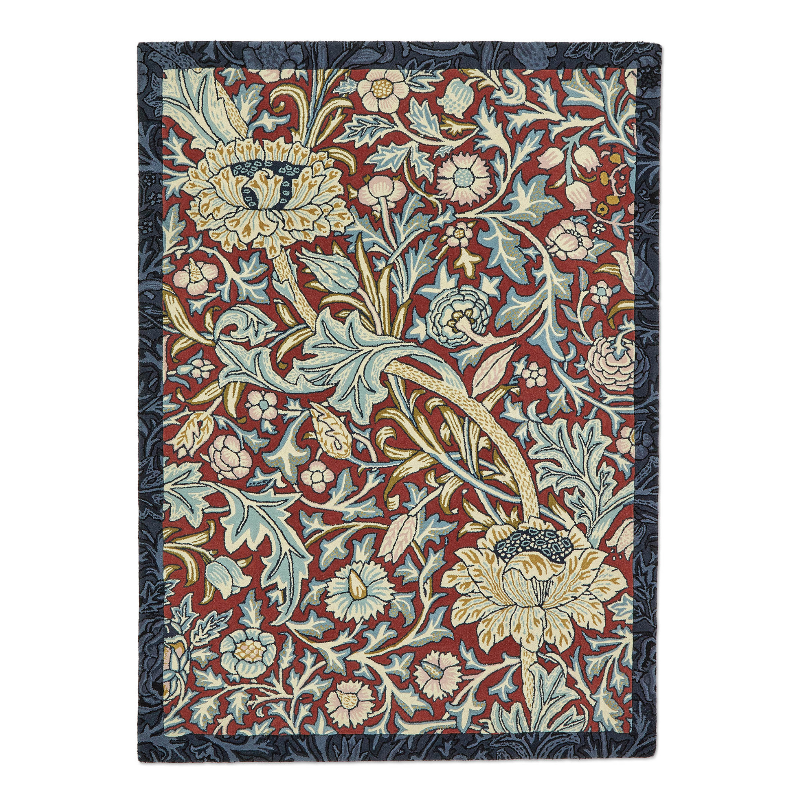 MOREW TRENT MADDER RED WEBB'S Teppich burgunderrot-marineblau