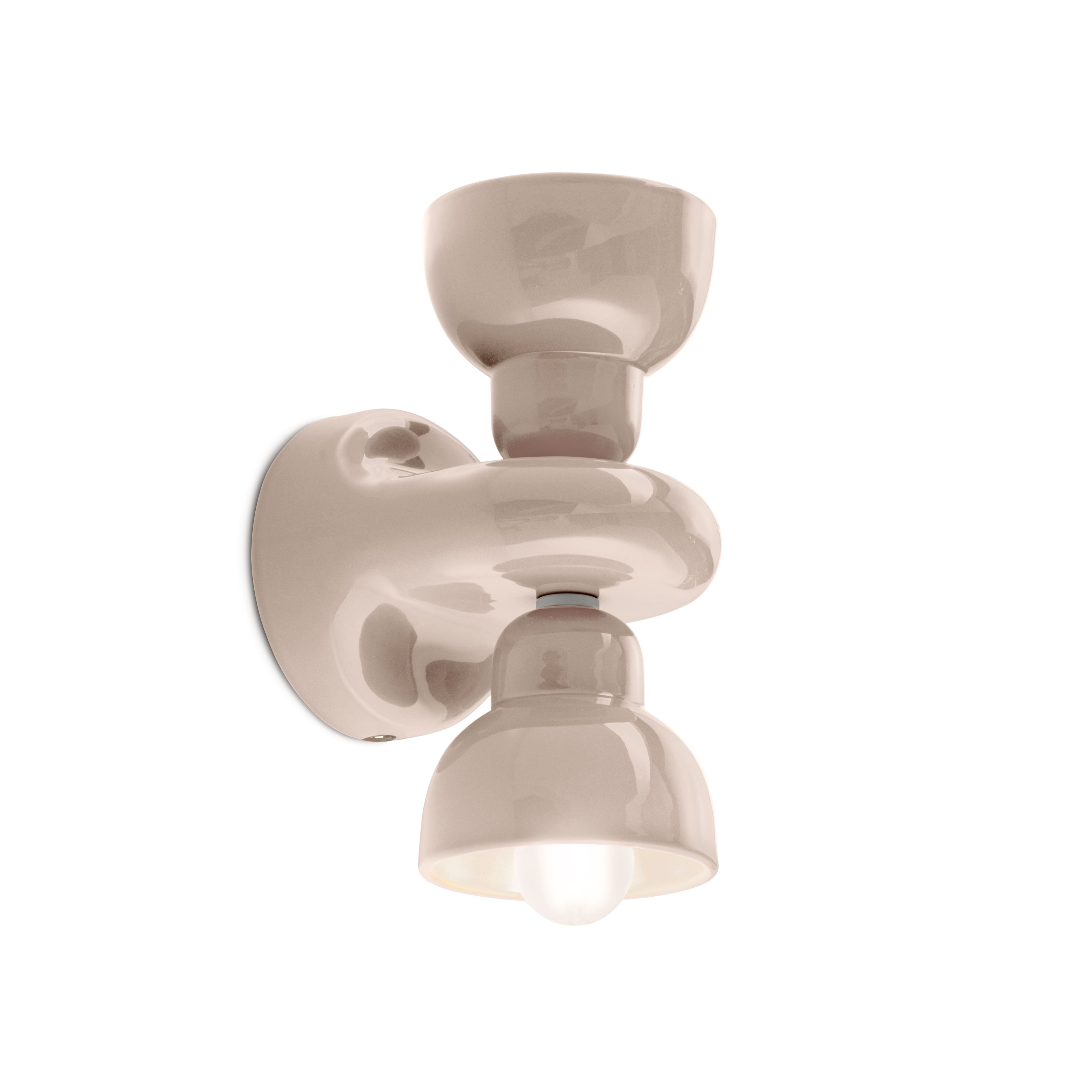 Zweipunkt-Wandlampe BERIMBAU aus Keramik in Beige