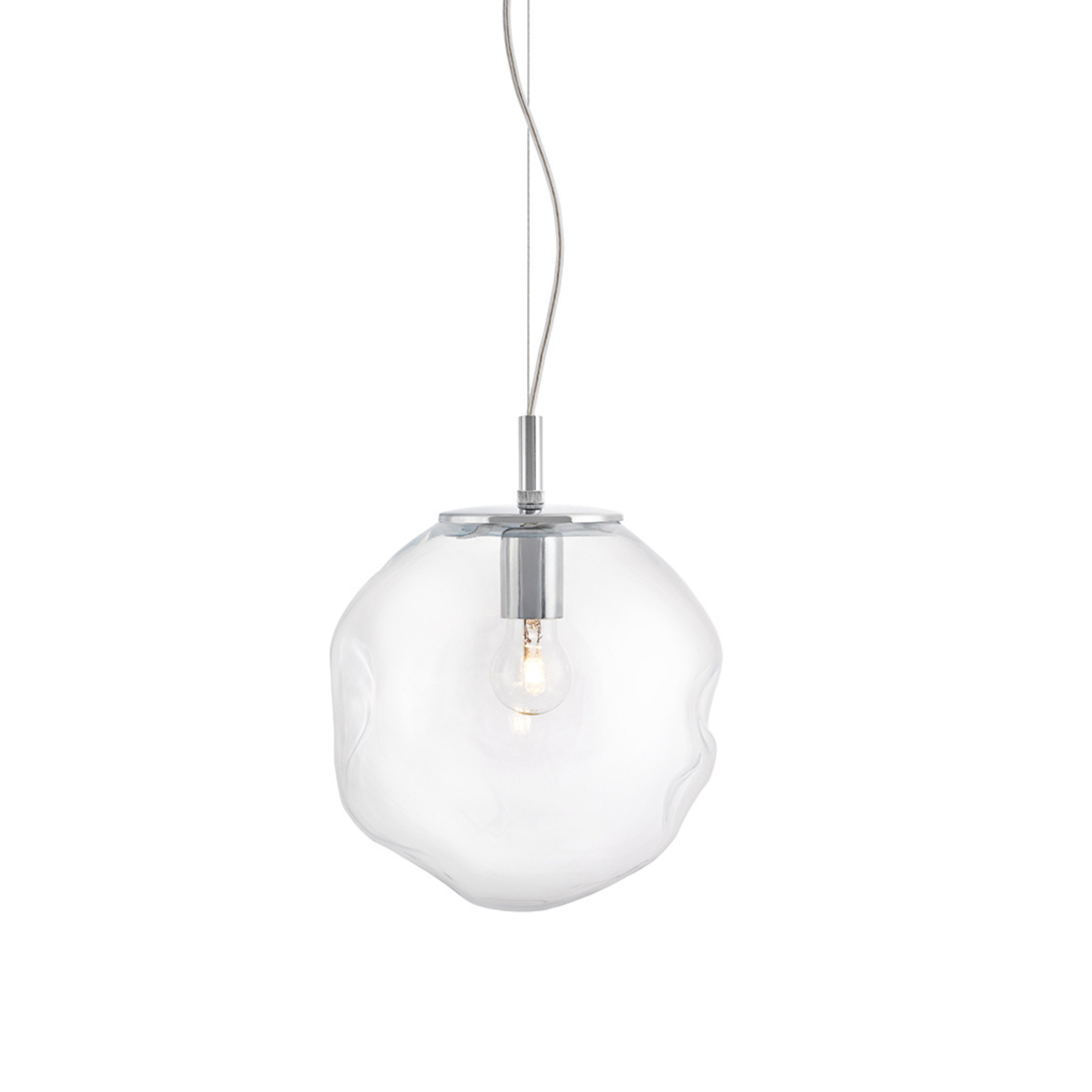 Pendelleuchte AVIA transparent mit silbernem Finish