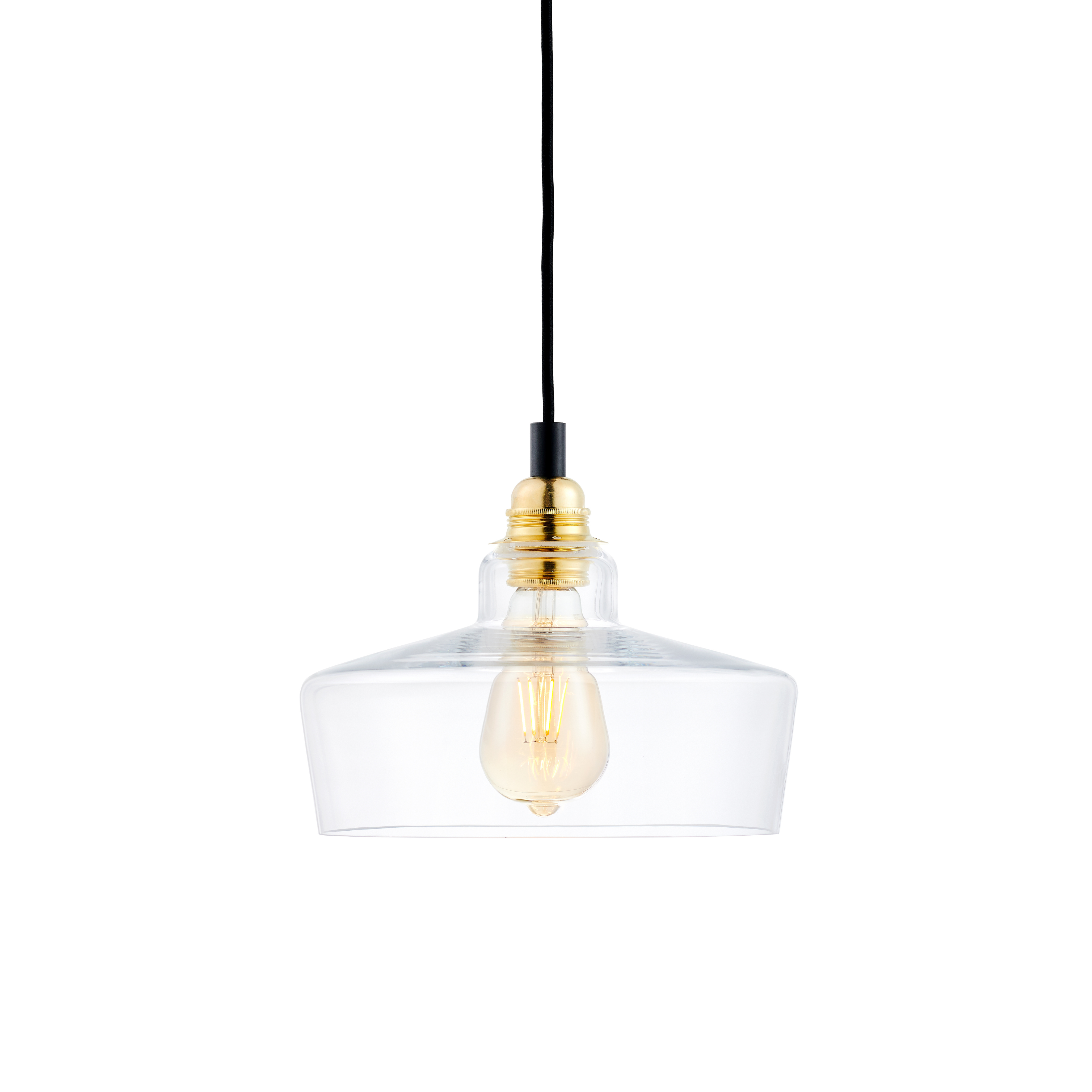 LONGIS III transparent pendant lamp with gold