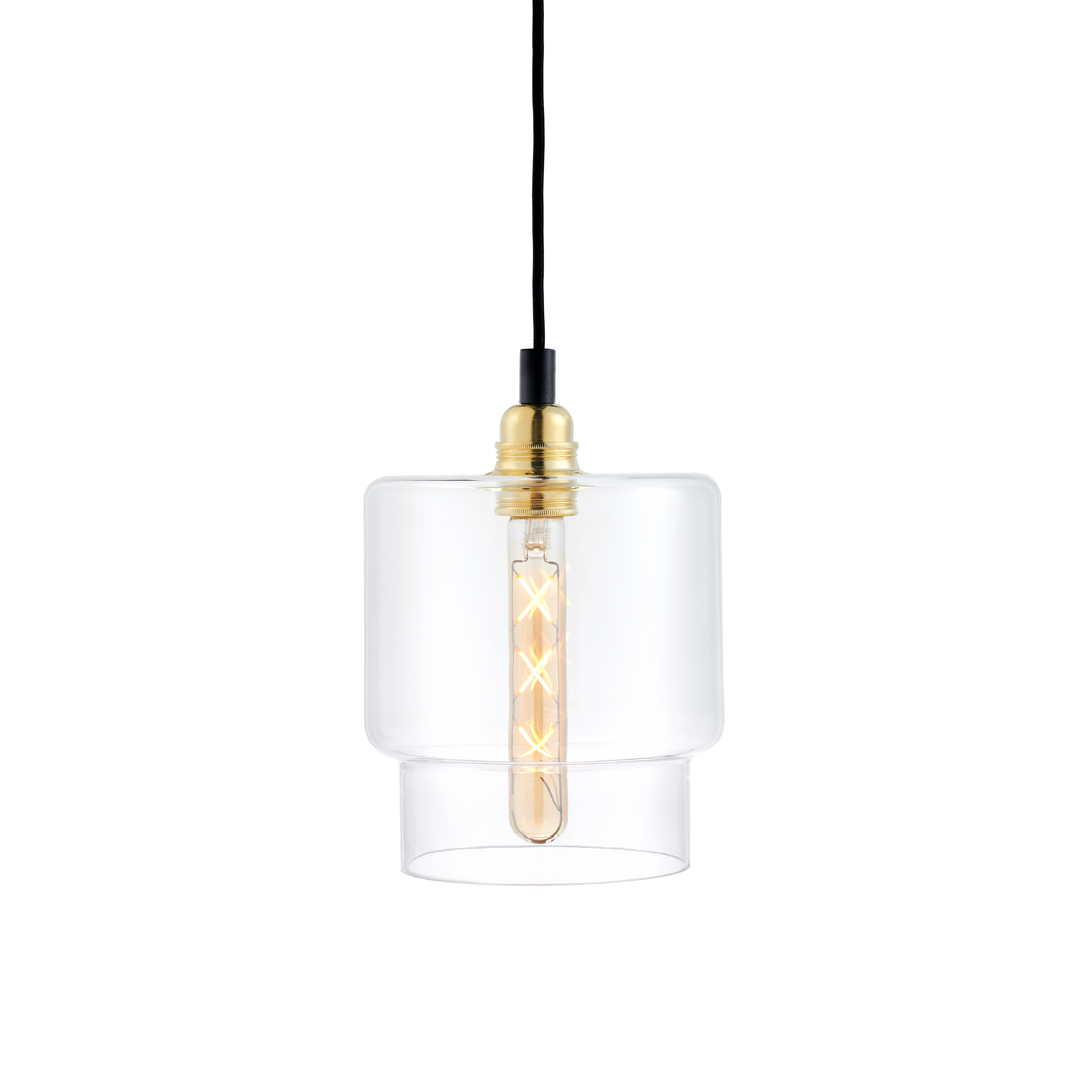 Pendelleuchte LONGIS IV transparent mit Gold