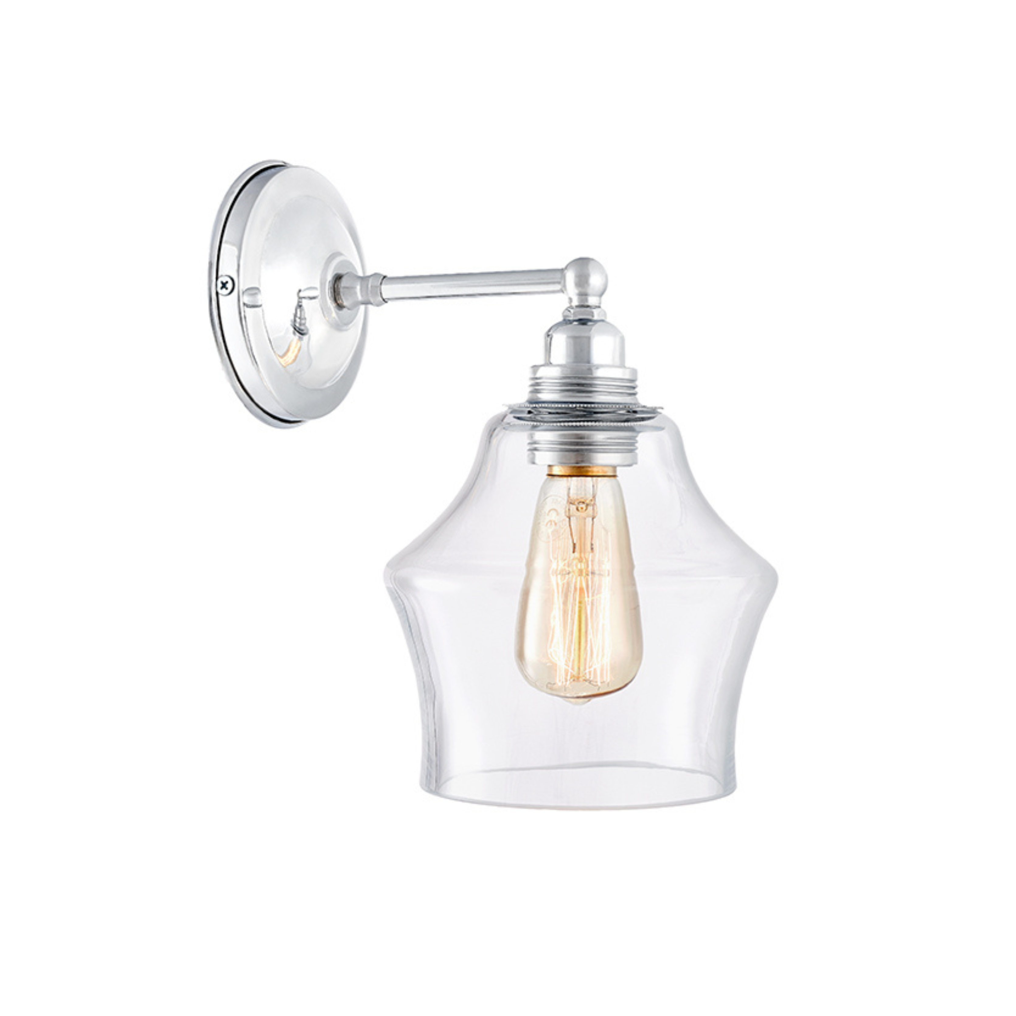 Wandleuchte LONGIS II transparent mit glänzendem Chrom