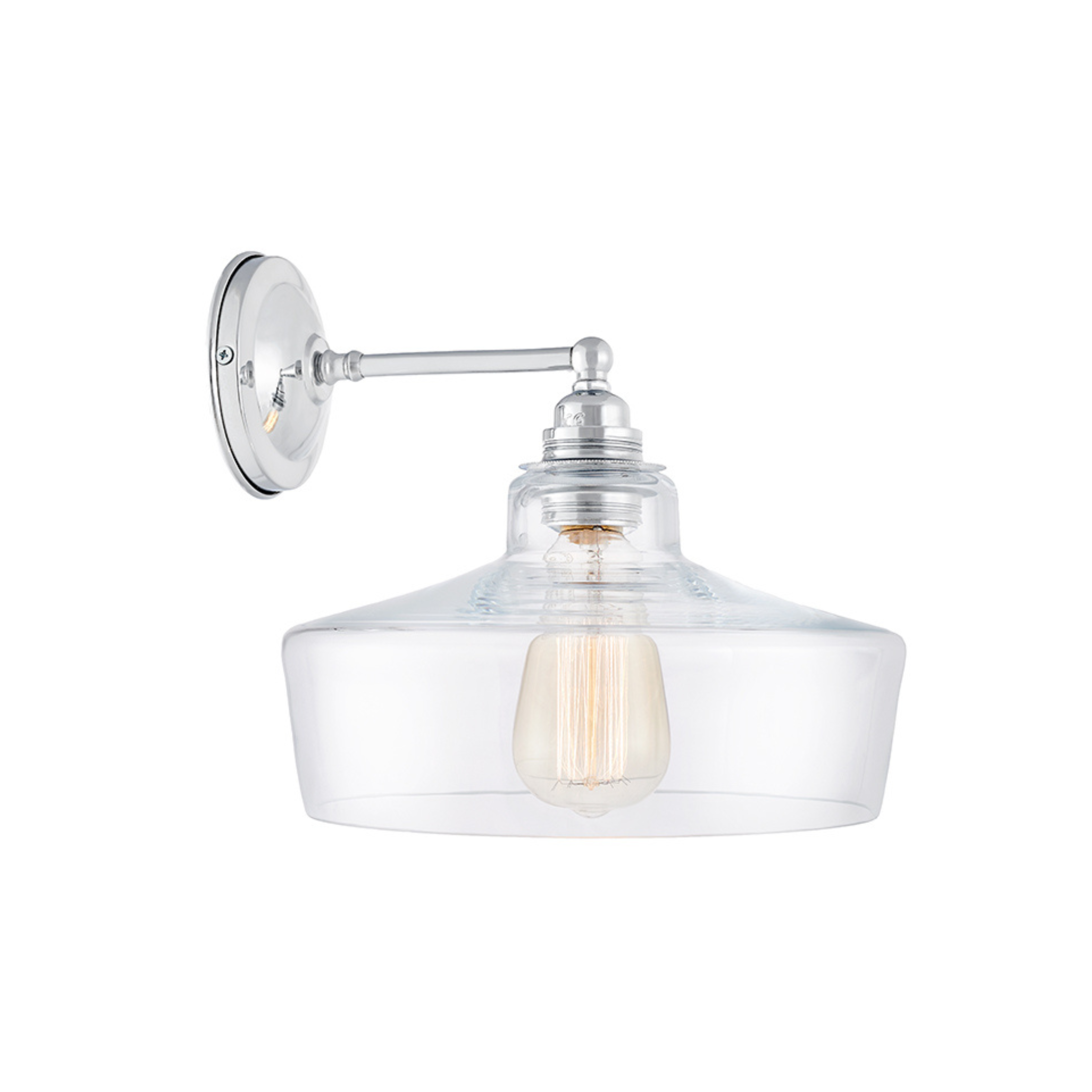 Wandleuchte LONGIS III transparent mit glänzendem Chrom