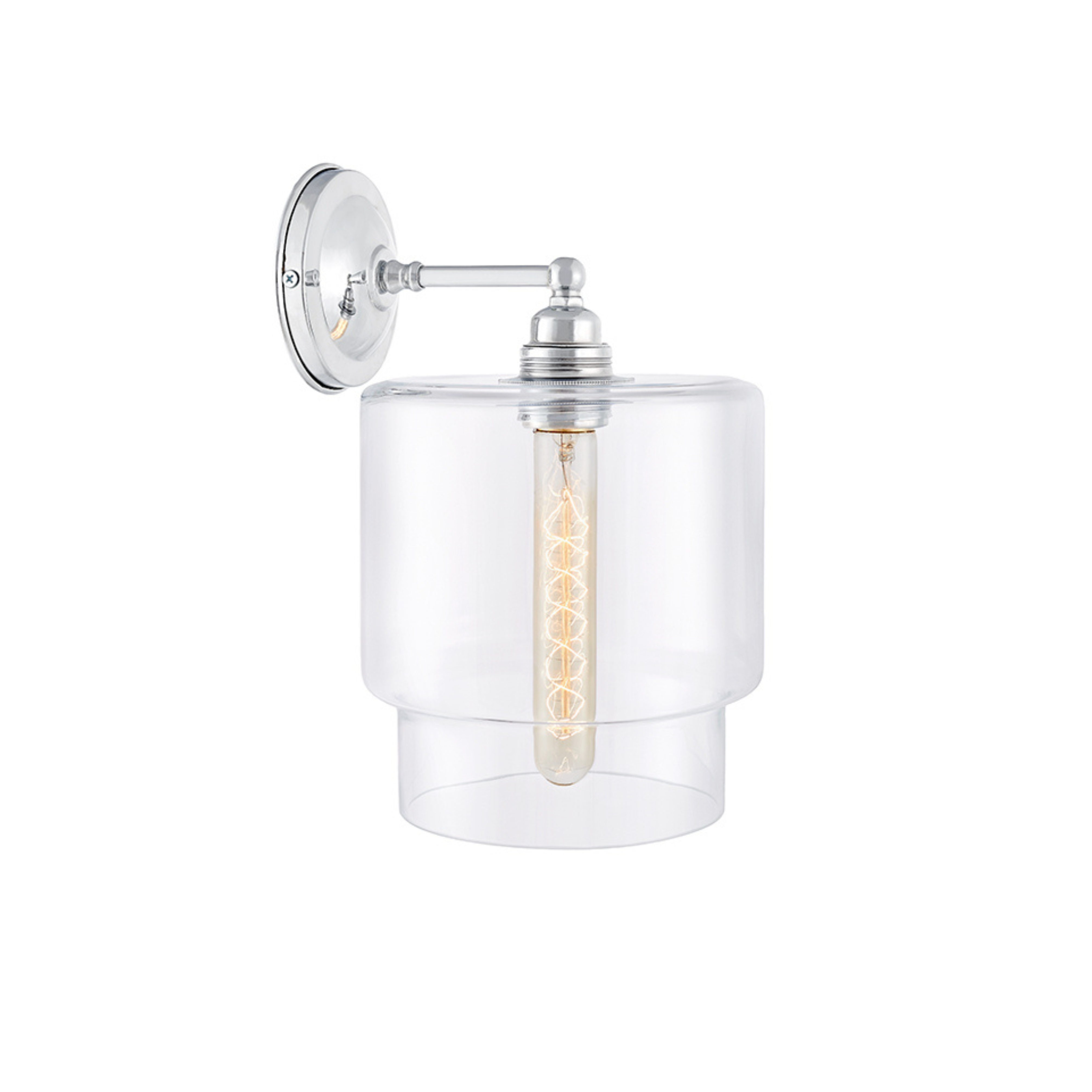 Wandleuchte LONGIS IV transparent mit glänzendem Chrom